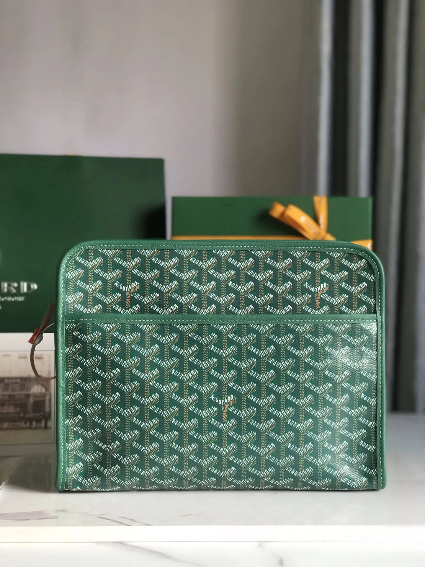Goyard Yellow Clutch Bag Leather