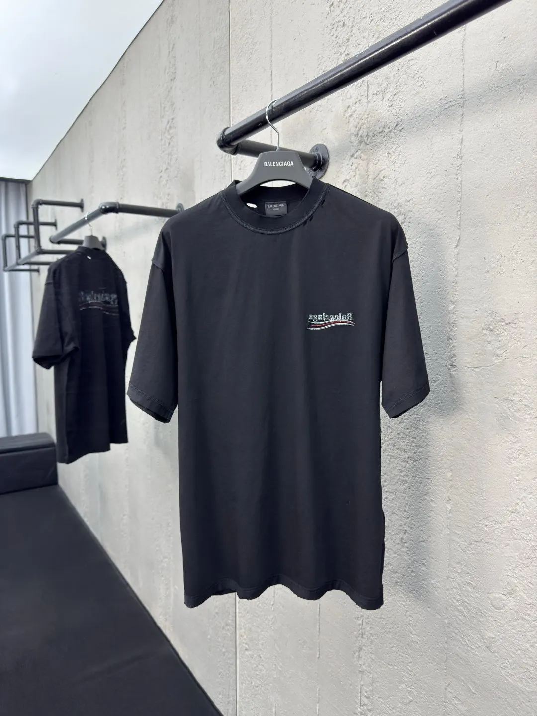 Balenciaga Black Short Sleeve T-Shirt Street Casual