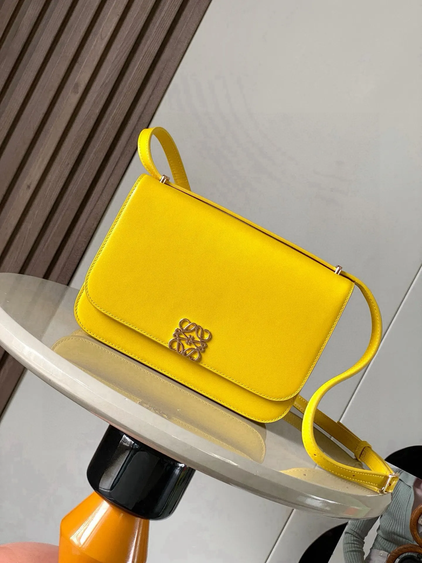 Yellow Shoulder Bag Leather