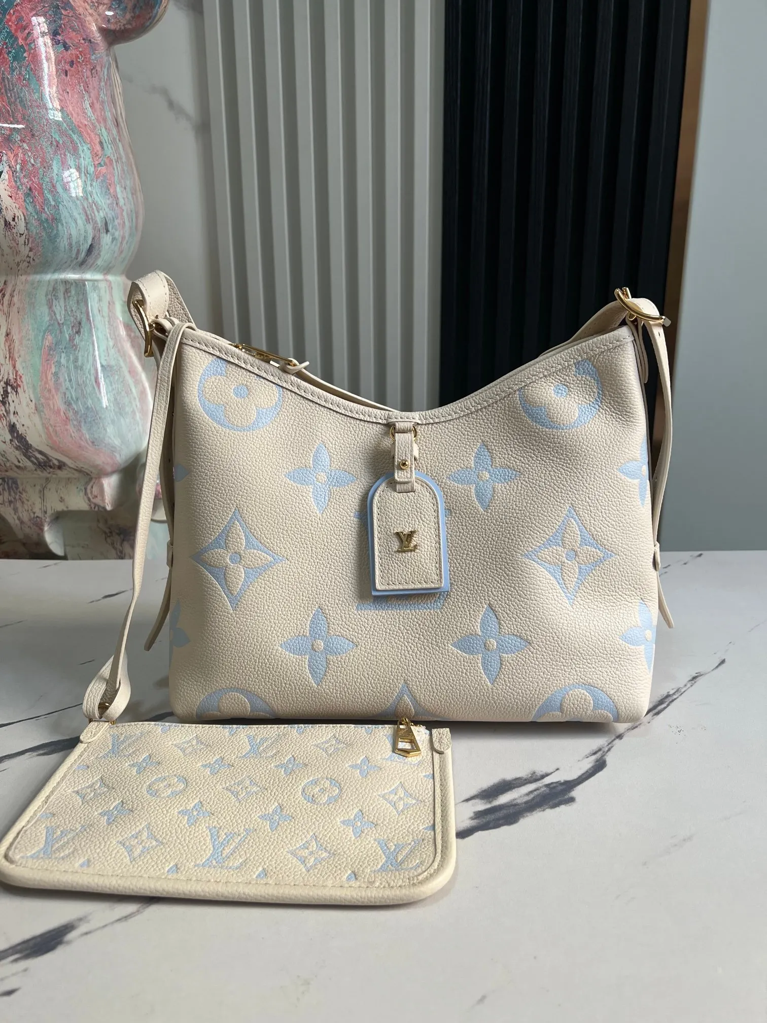 Louis Vuitton White Clutch Bag Canvas