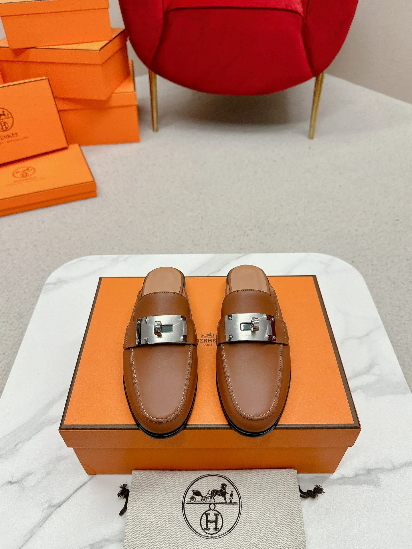 Hermes 小牛皮 拖鞋 舒適百搭款