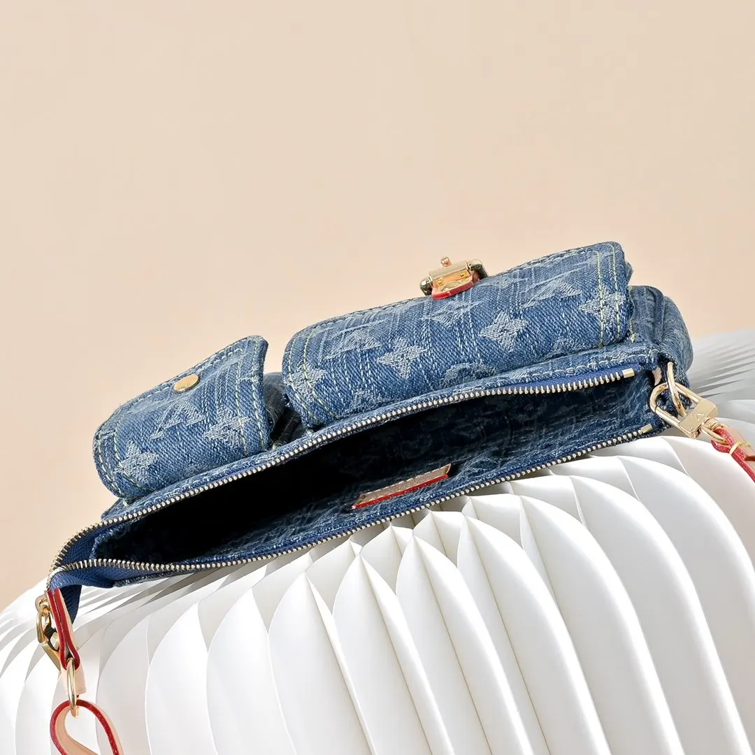 Blue Shoulder Bag Leather