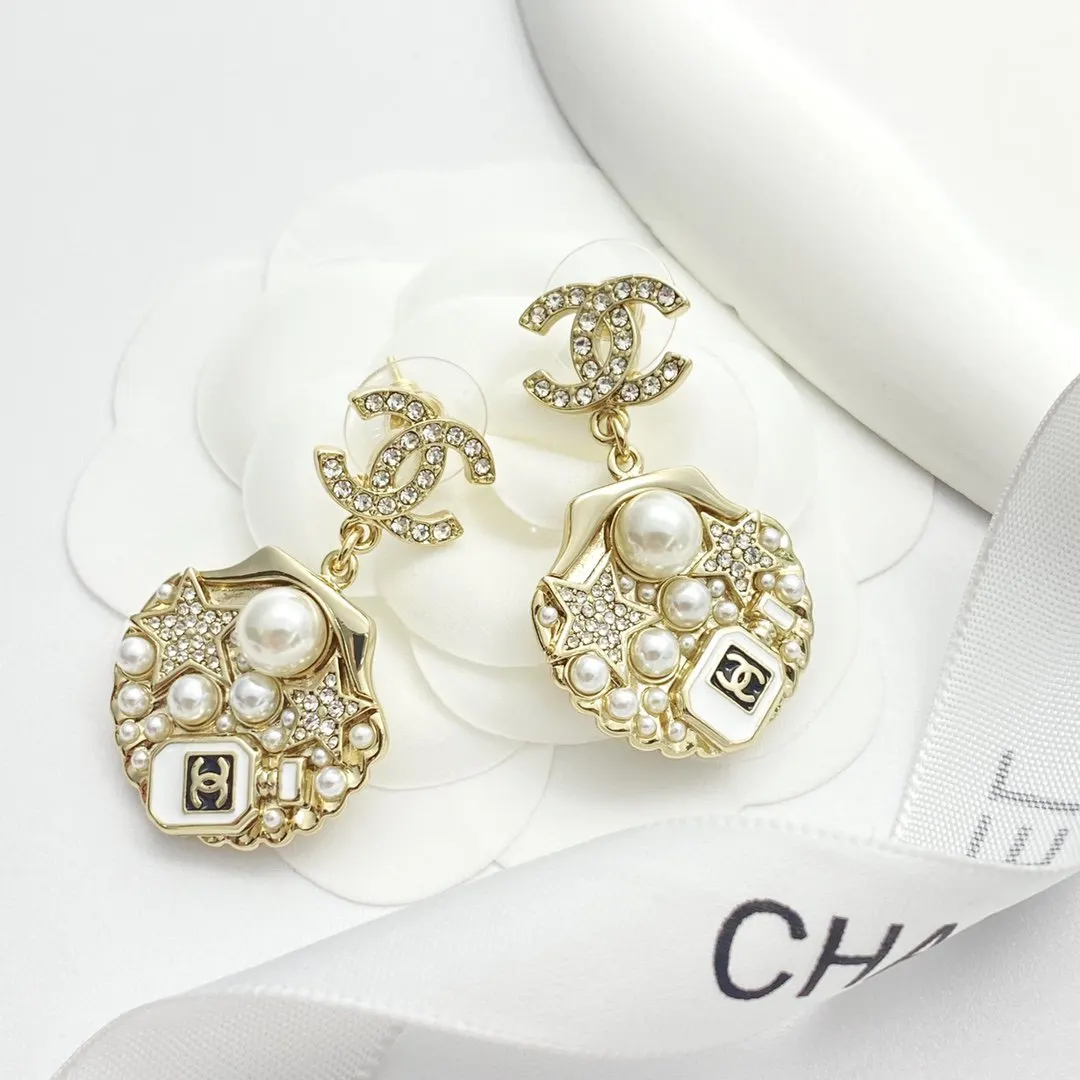Chanel Gold Pearl Earrings