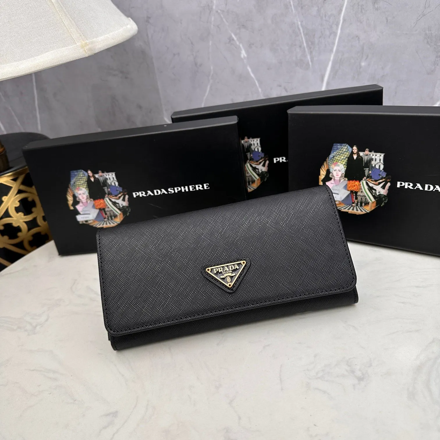 Prada Black Wallet Leather