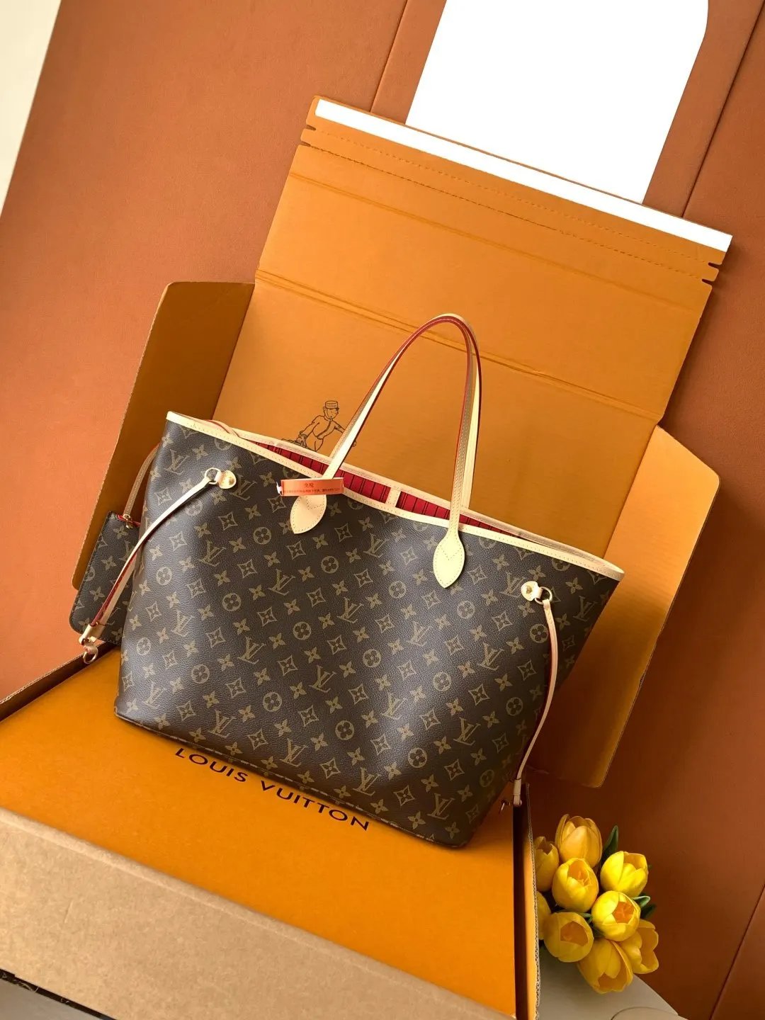 LV Neverfull 老花 帆布 手拿包 精致手拿款