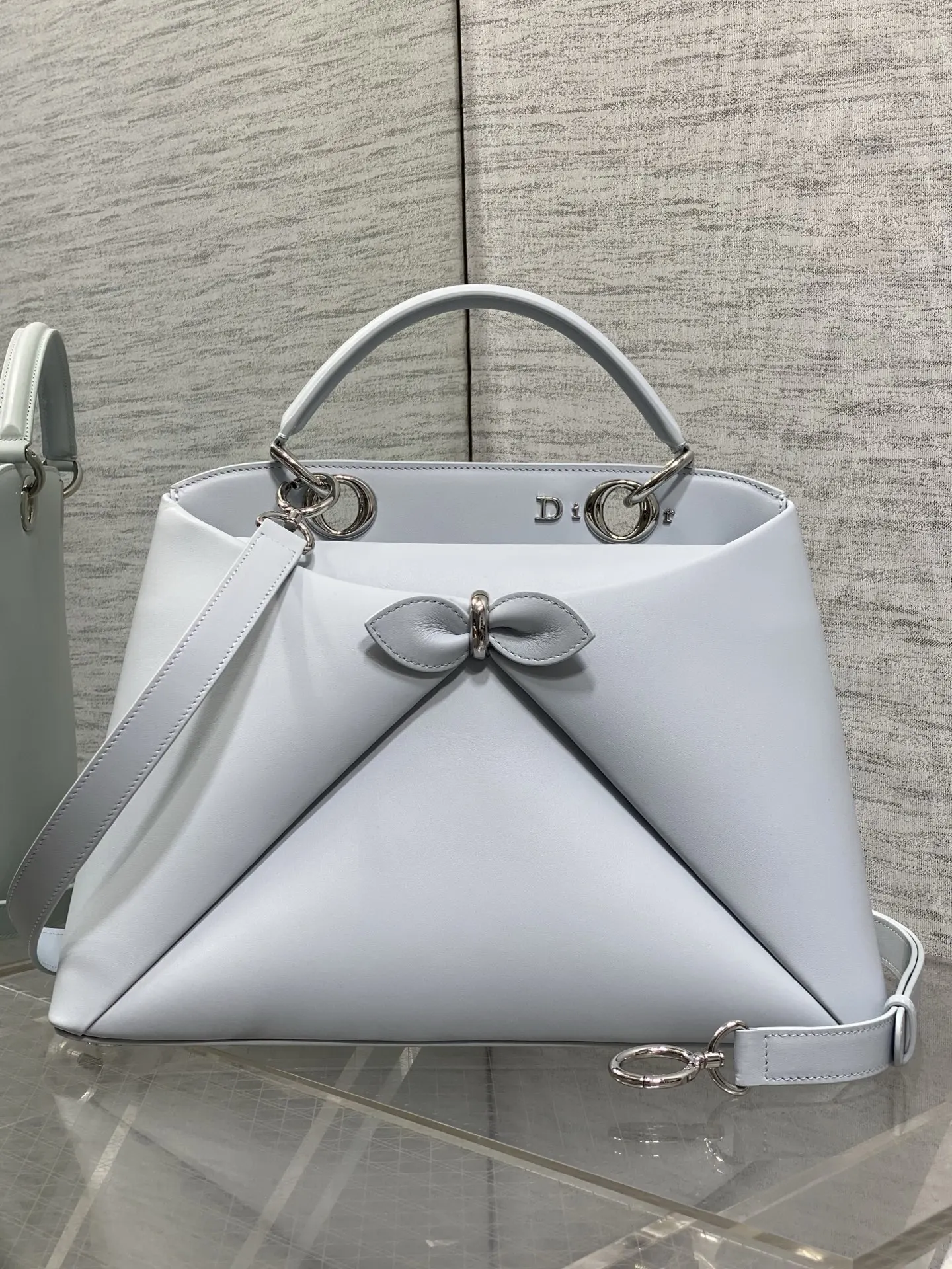 Dior Lady Dior 灰色手提斜背包 格纹款