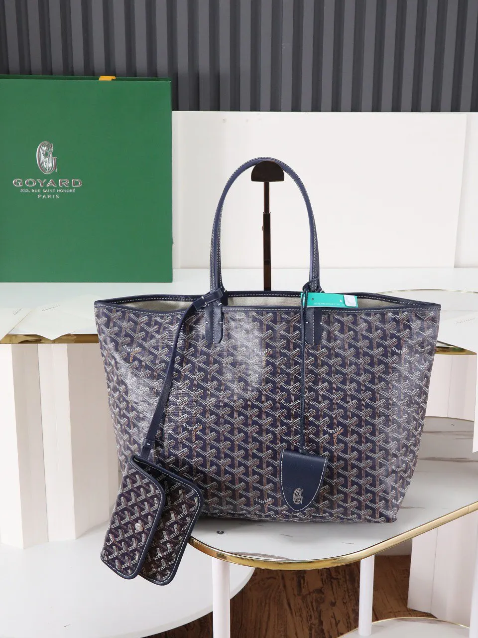 Goyard 蓝色 帆布 腋下包 复古腋下背款