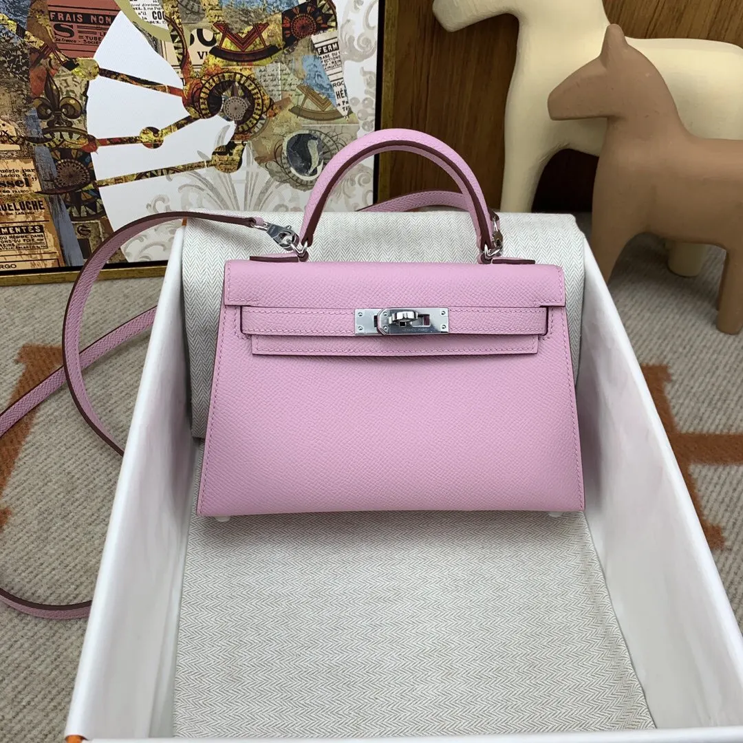 Hermes Constance 锦葵紫 Epsom掌纹牛皮 斜背包 19cm 經典款