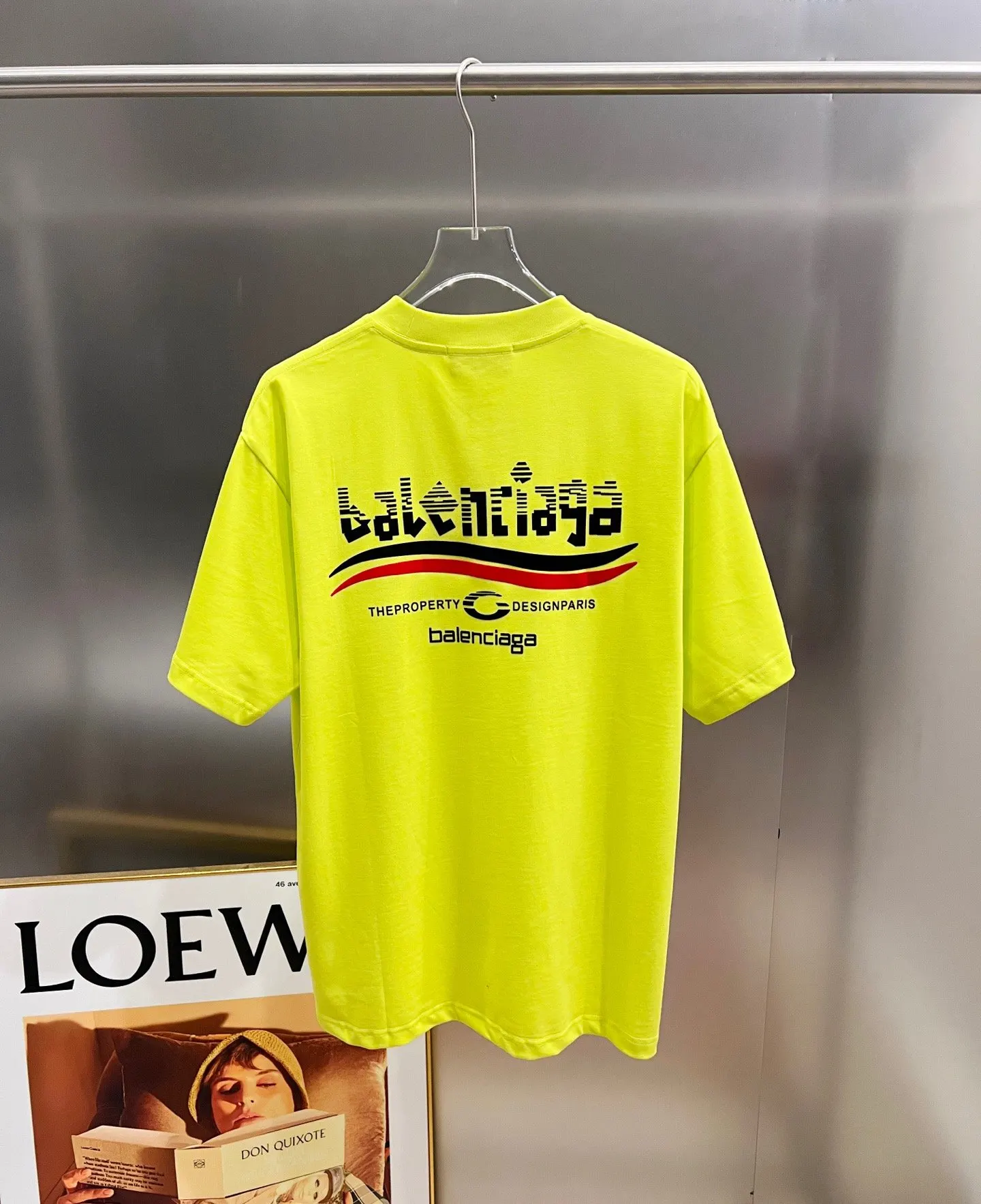Balenciaga 玫红 純棉 Logo 短袖T恤 宽松休閒款