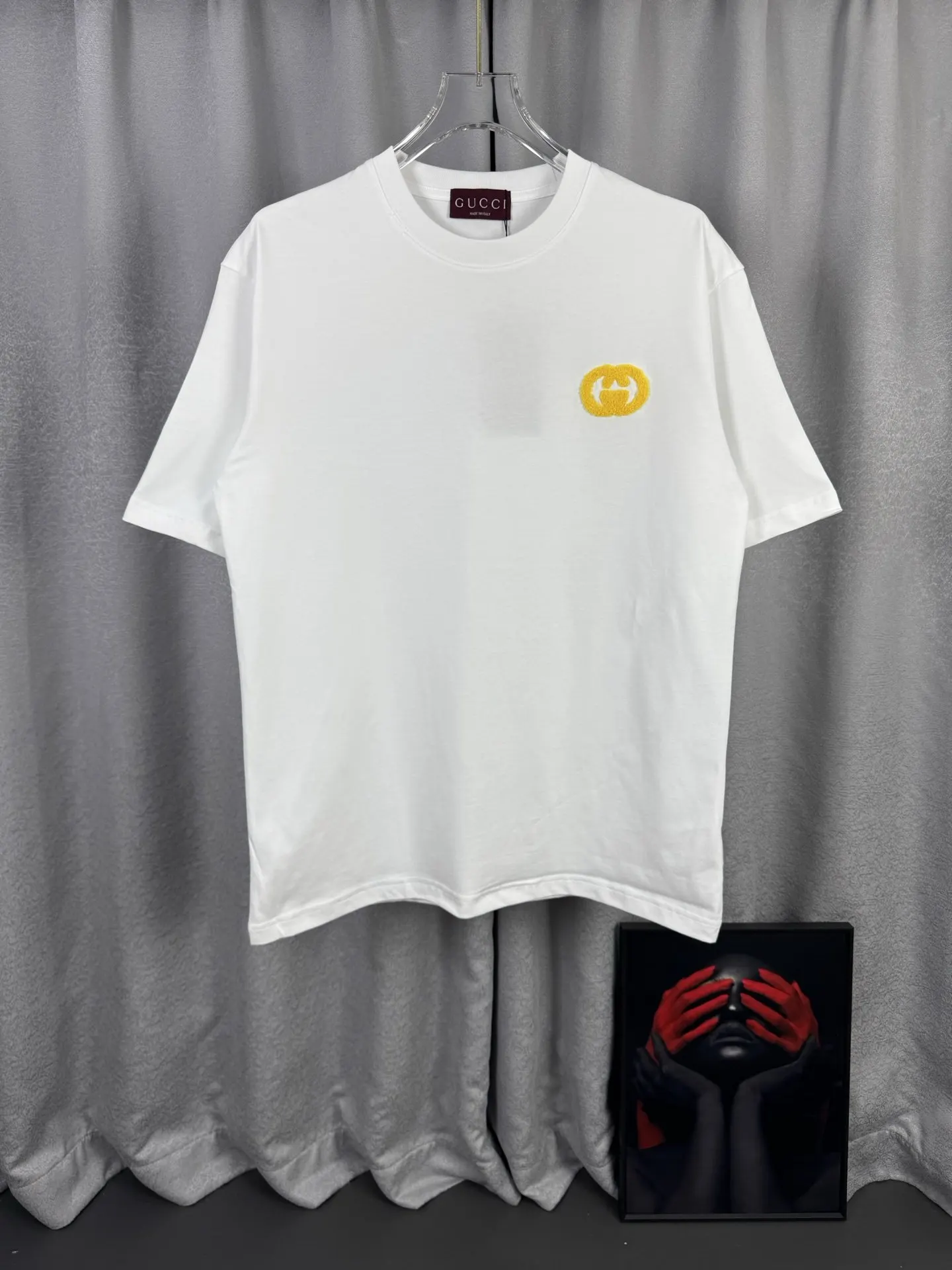 Gucci Double G Embroidered Short Sleeve T-Shirt, White