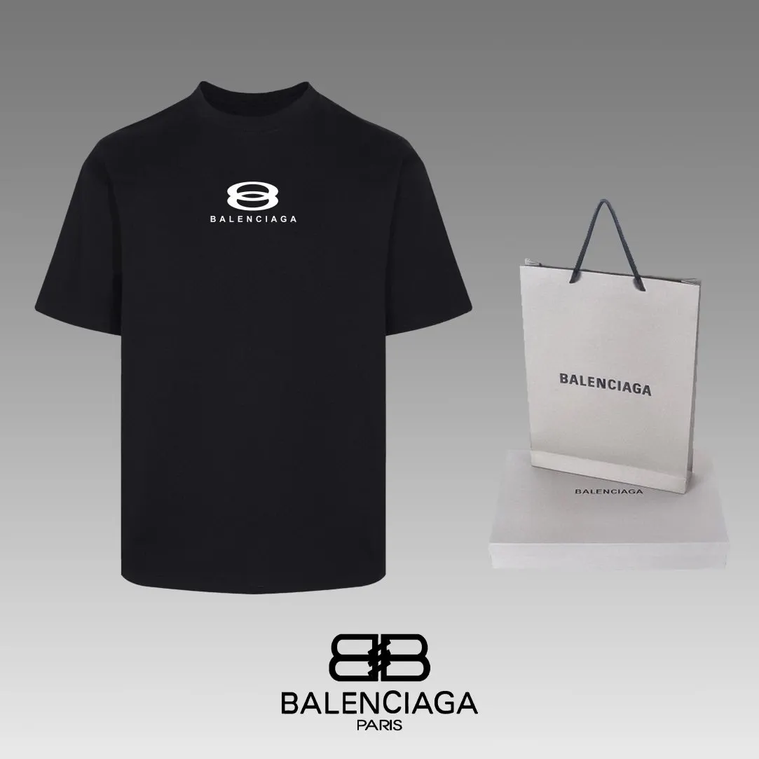 Balenciaga Black Short Sleeve T-Shirt Loose Casual