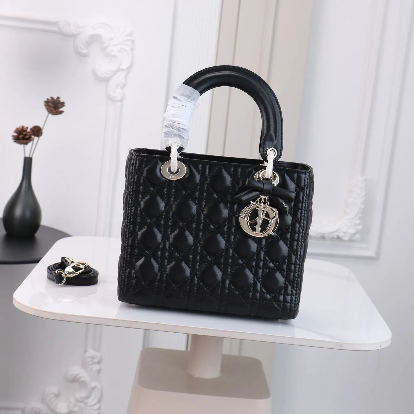 Dior Lady Dior Handbag, Top Handle Bag