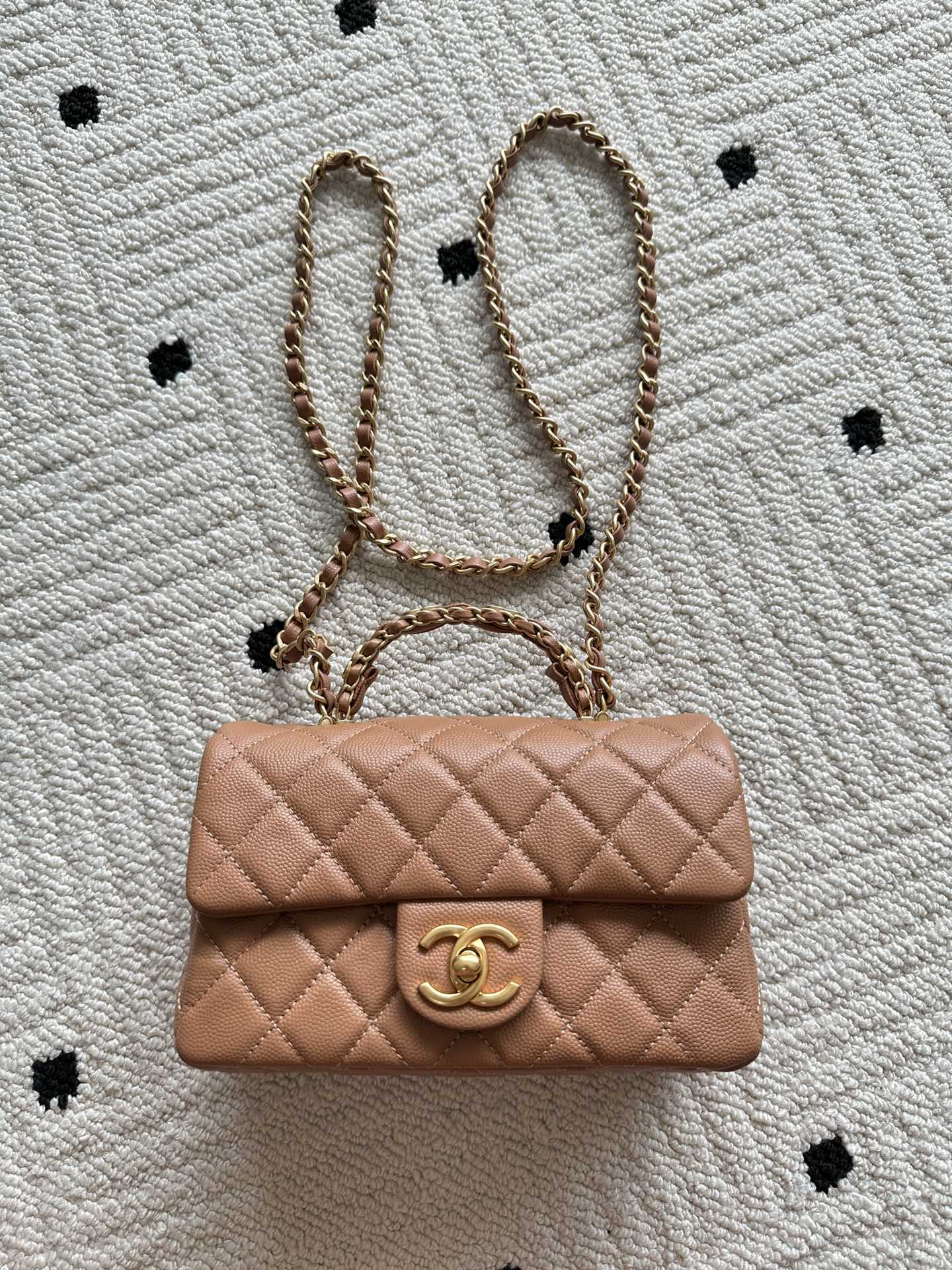 CHANEL 焦糖色 牛皮 鏈條包 精致鏈條款