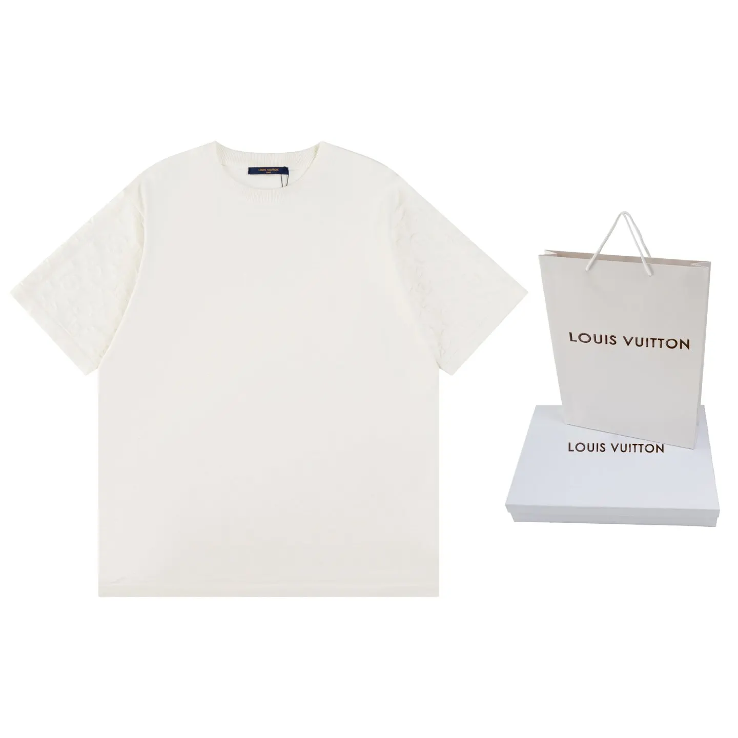 LV Jacquard Cotton Short Sleeve T-Shirt Casual Versatile