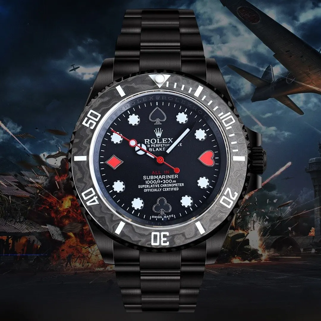 Rolex 黑色 碳纤维定制版的 手錶 經典腕表款