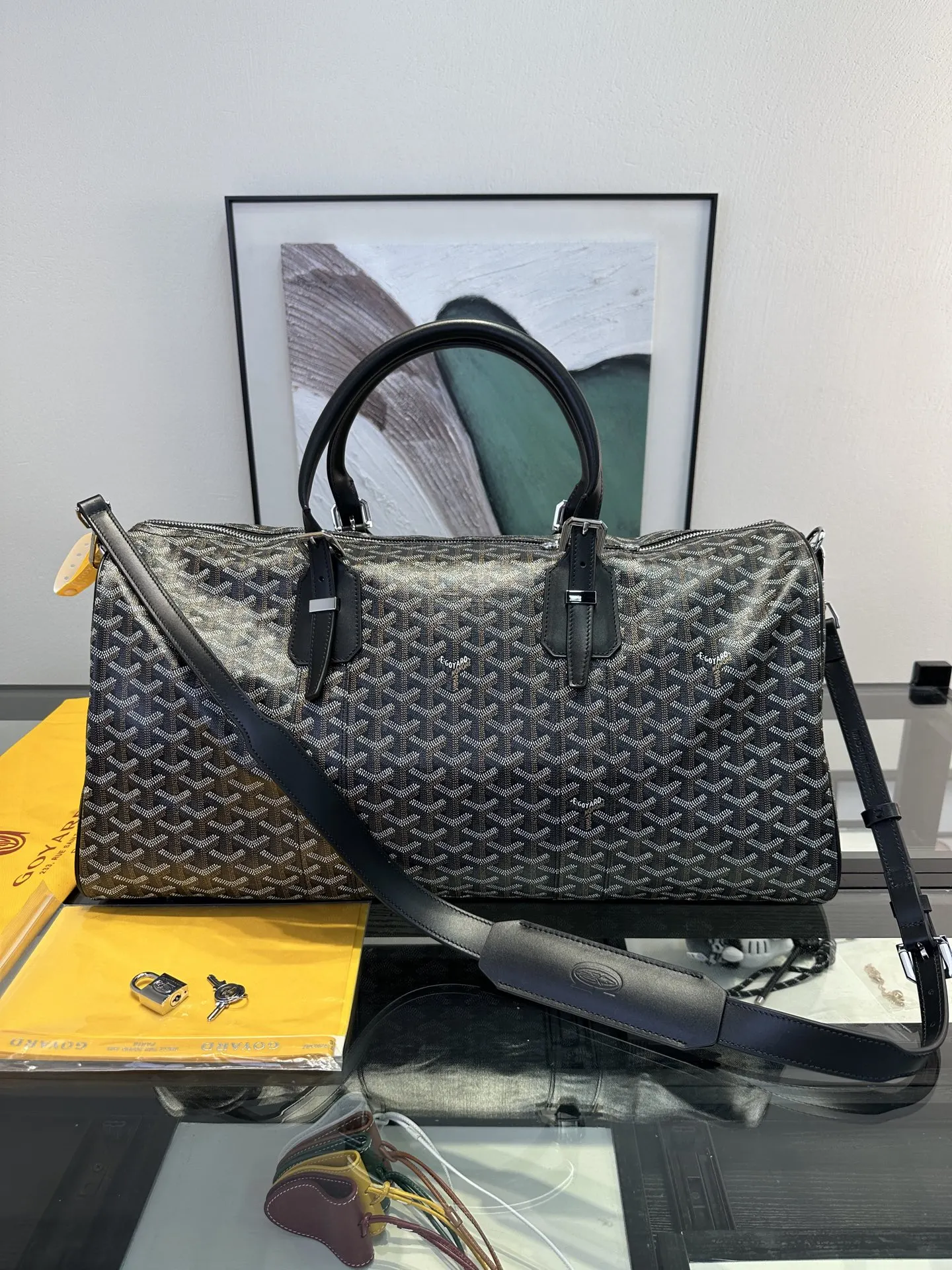 Goyard 黑色 戈雅 Boston 旅行袋 黑色 旅行袋 大容量旅行款