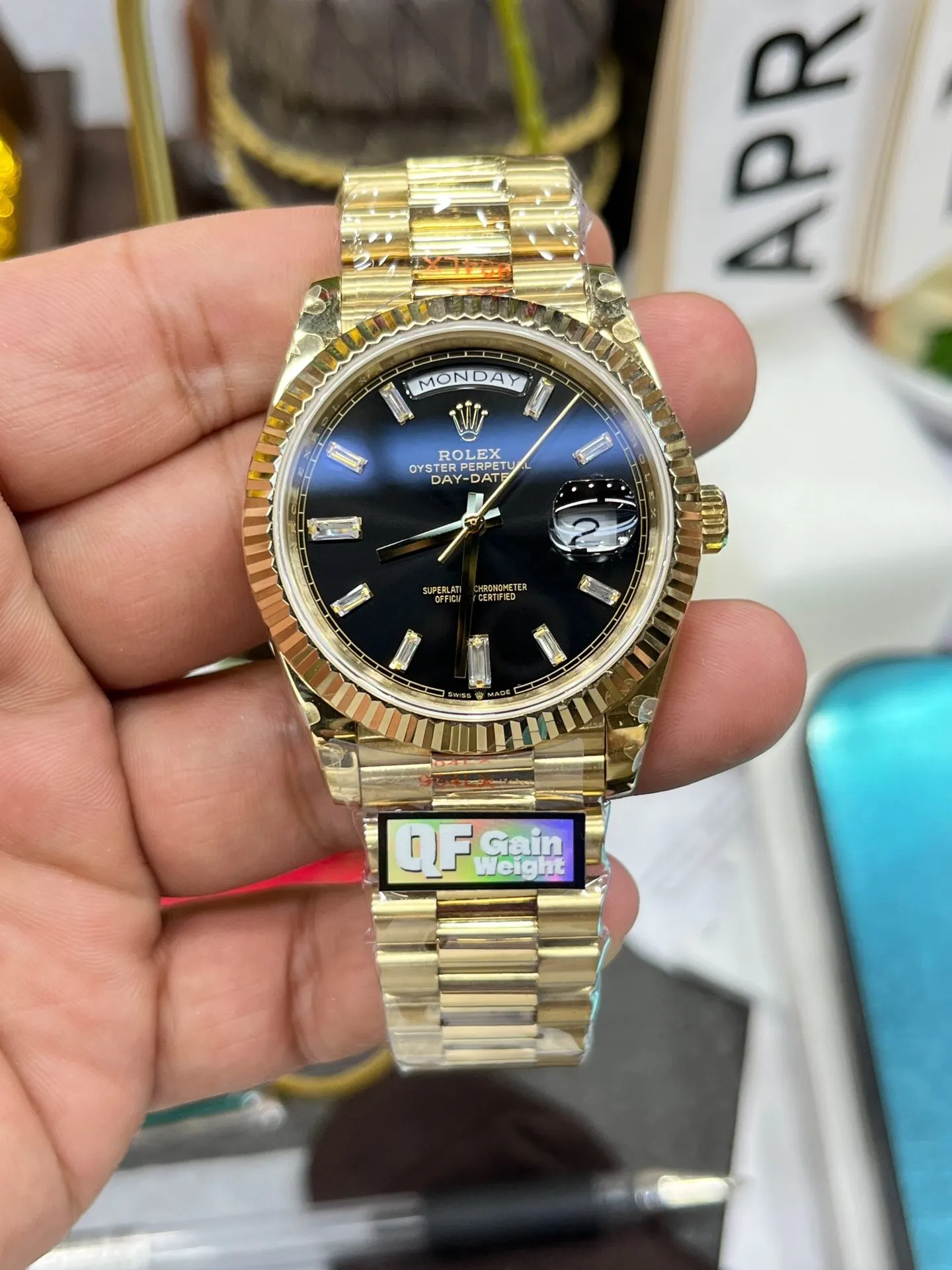 Rolex QF劳力士黑冰糖 重 4克 手錶 經典腕表款