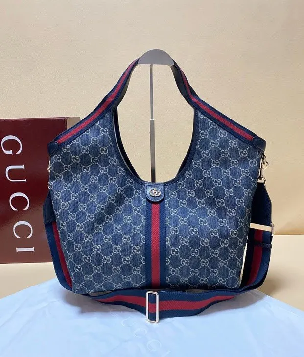 Gucci 帆布 Giglio托特包 ▫ 中号 ▫ 尺 大容量托特款