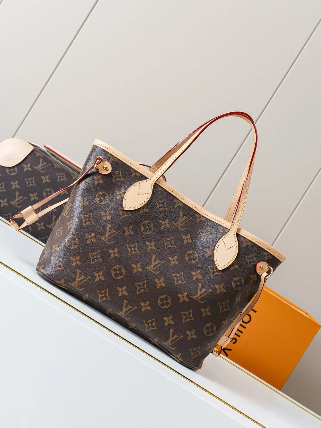 Neverfull 老花 牛皮 托特包 大容量托特款