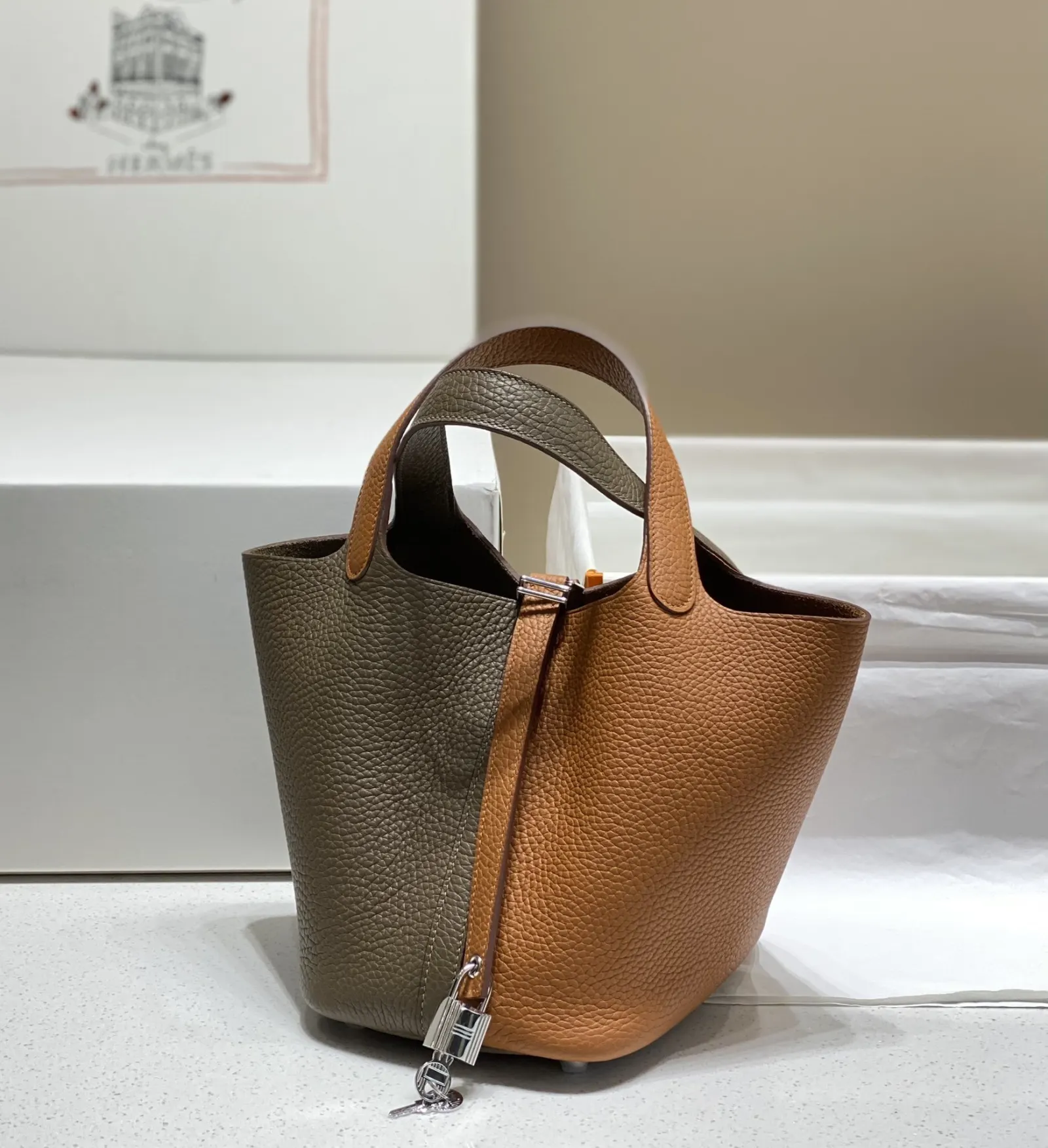 Hermes Picotin 棕色 Togo牛皮 水桶包 18cm 經典款