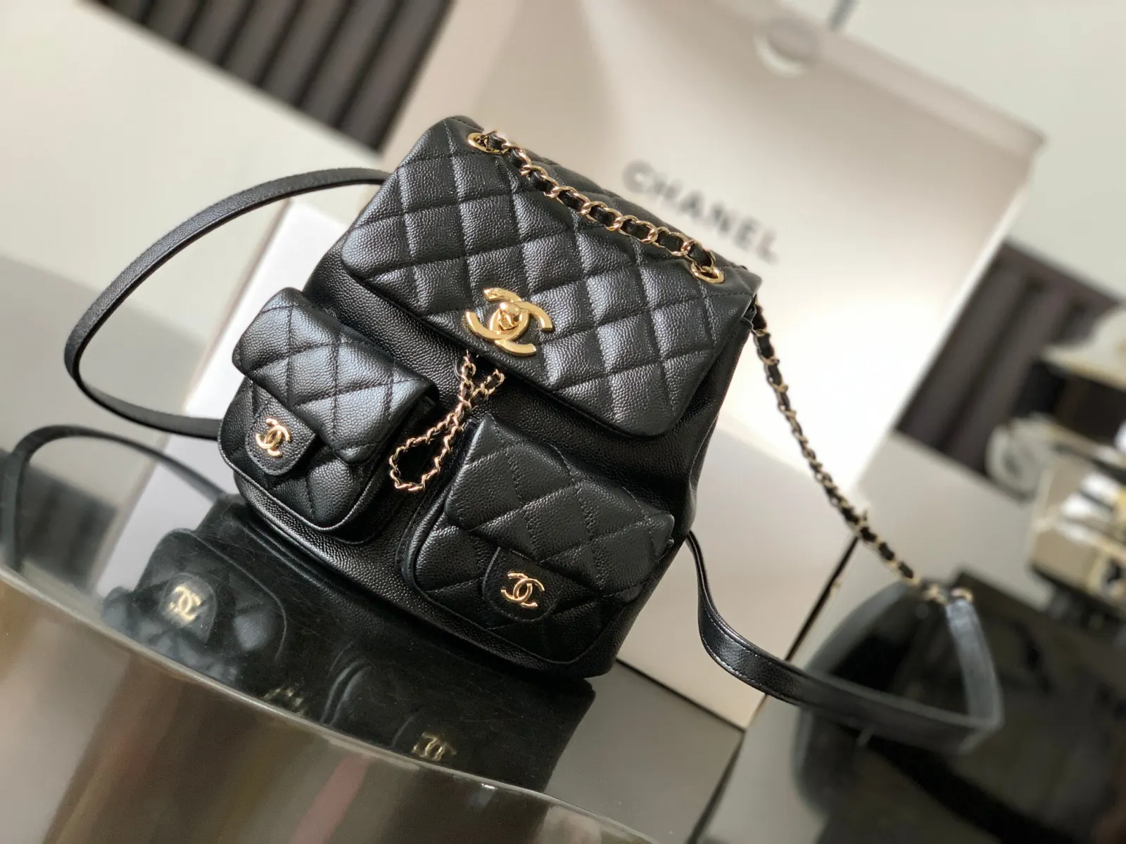 CHANEL 牛皮 雙肩包 实用雙肩款