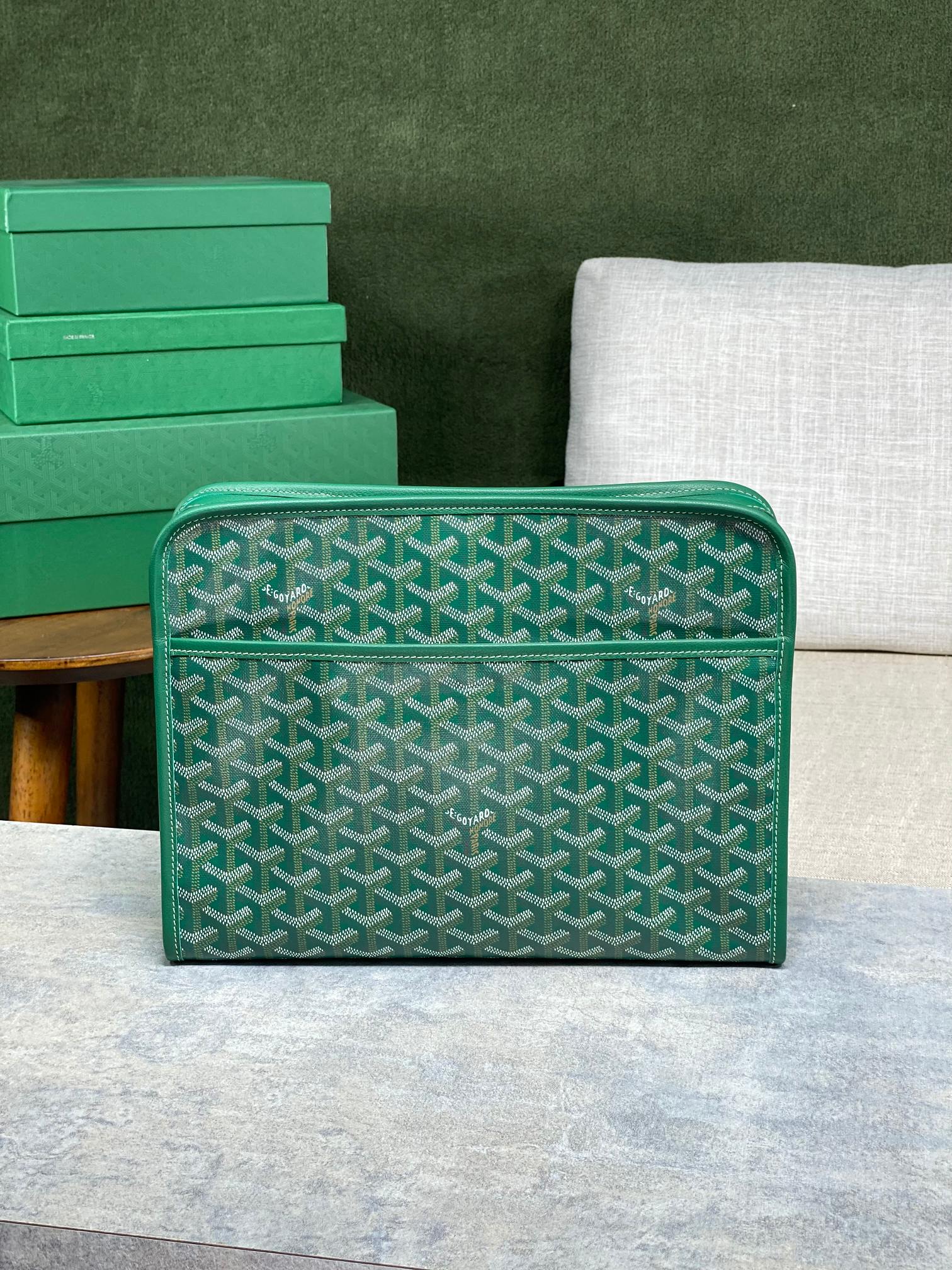 Goyard 黃色 牛皮 化妝包 便携收納款