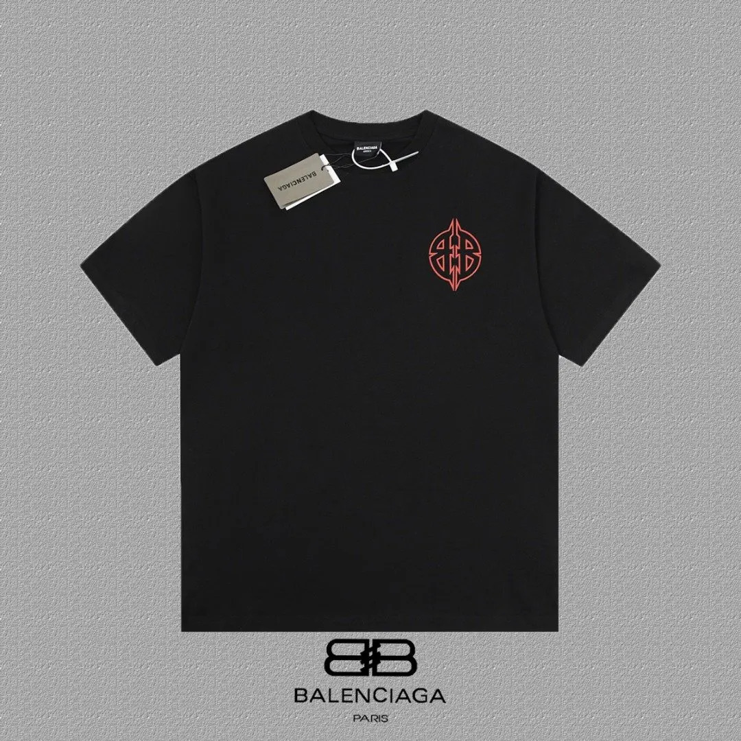 Balenciaga Paris 黑色 純棉 短袖T恤 街頭休閒款