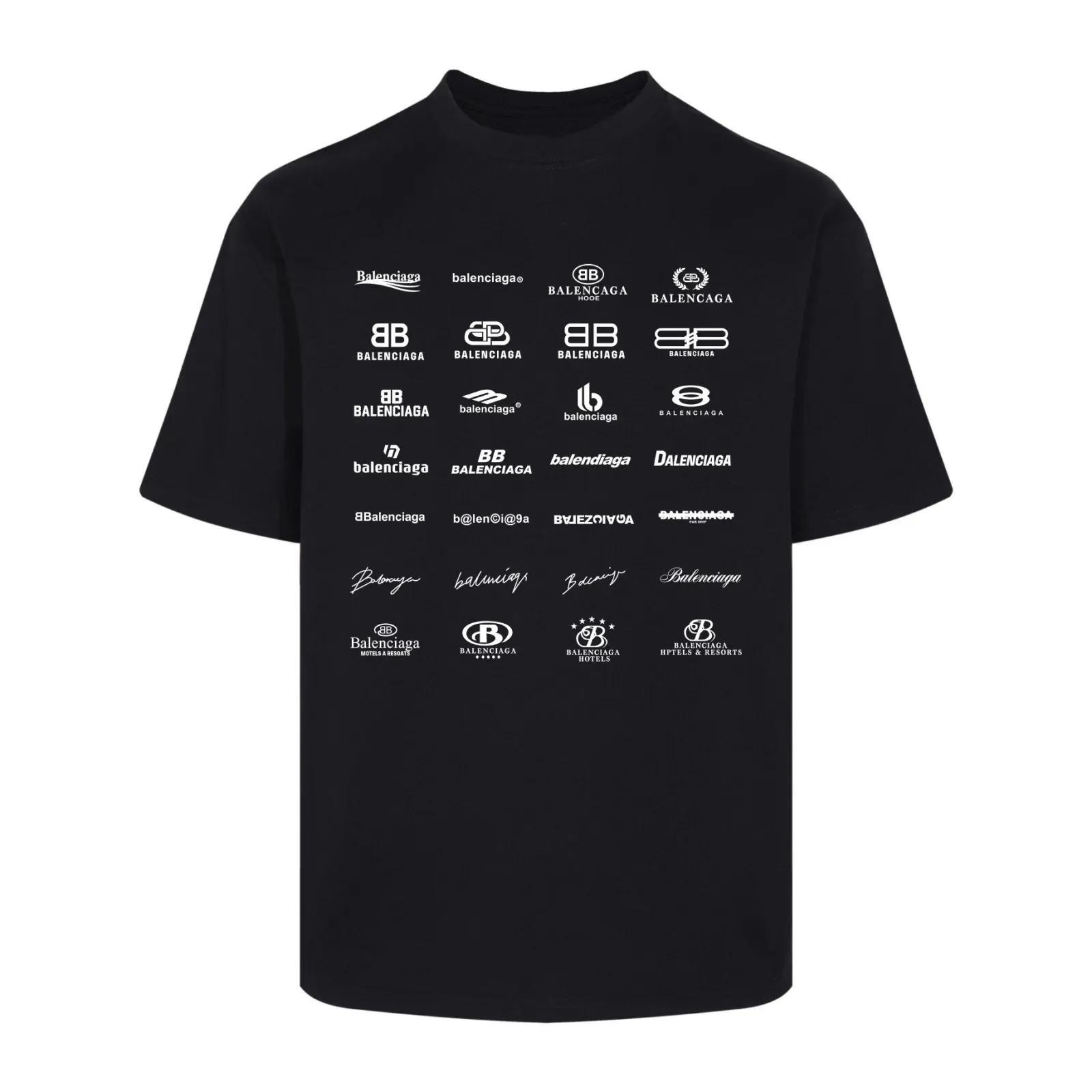 Balenciaga Black Short Sleeve T-Shirt Loose Casual