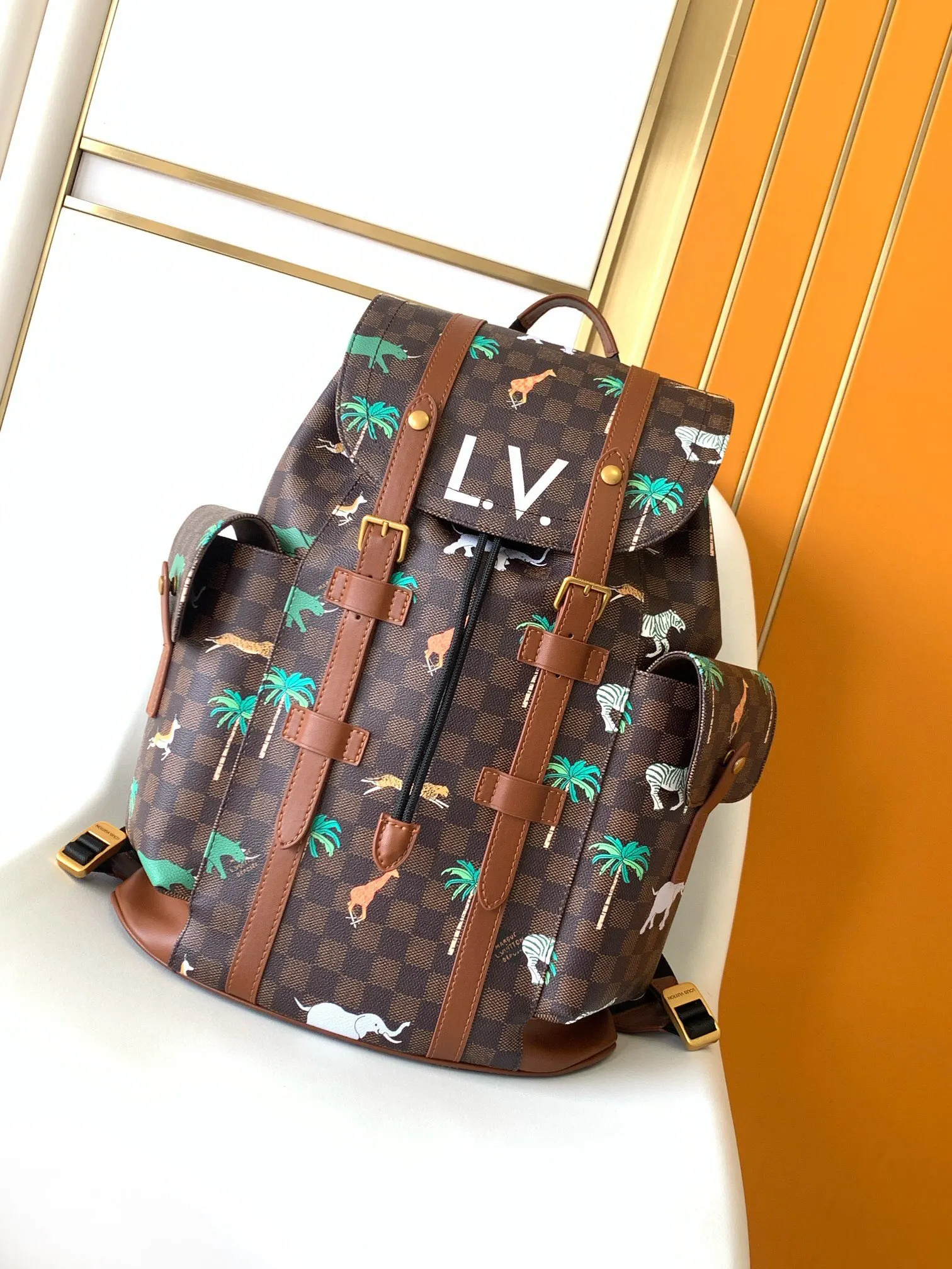 LV Christopher 藍色老花 雙肩包