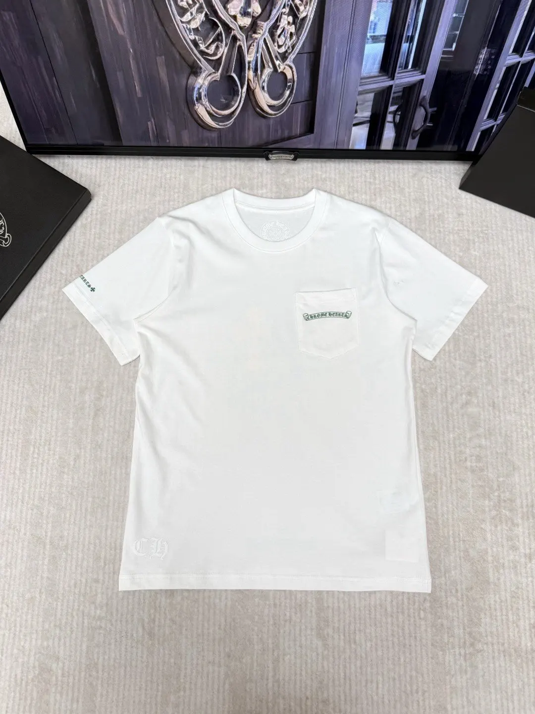 Chrome Hearts 白色 印花 純棉 短袖T恤 日常百搭款(數字1) Chrome Hearts 白色 印花 純棉 短袖T恤 日常百搭款(數字1)