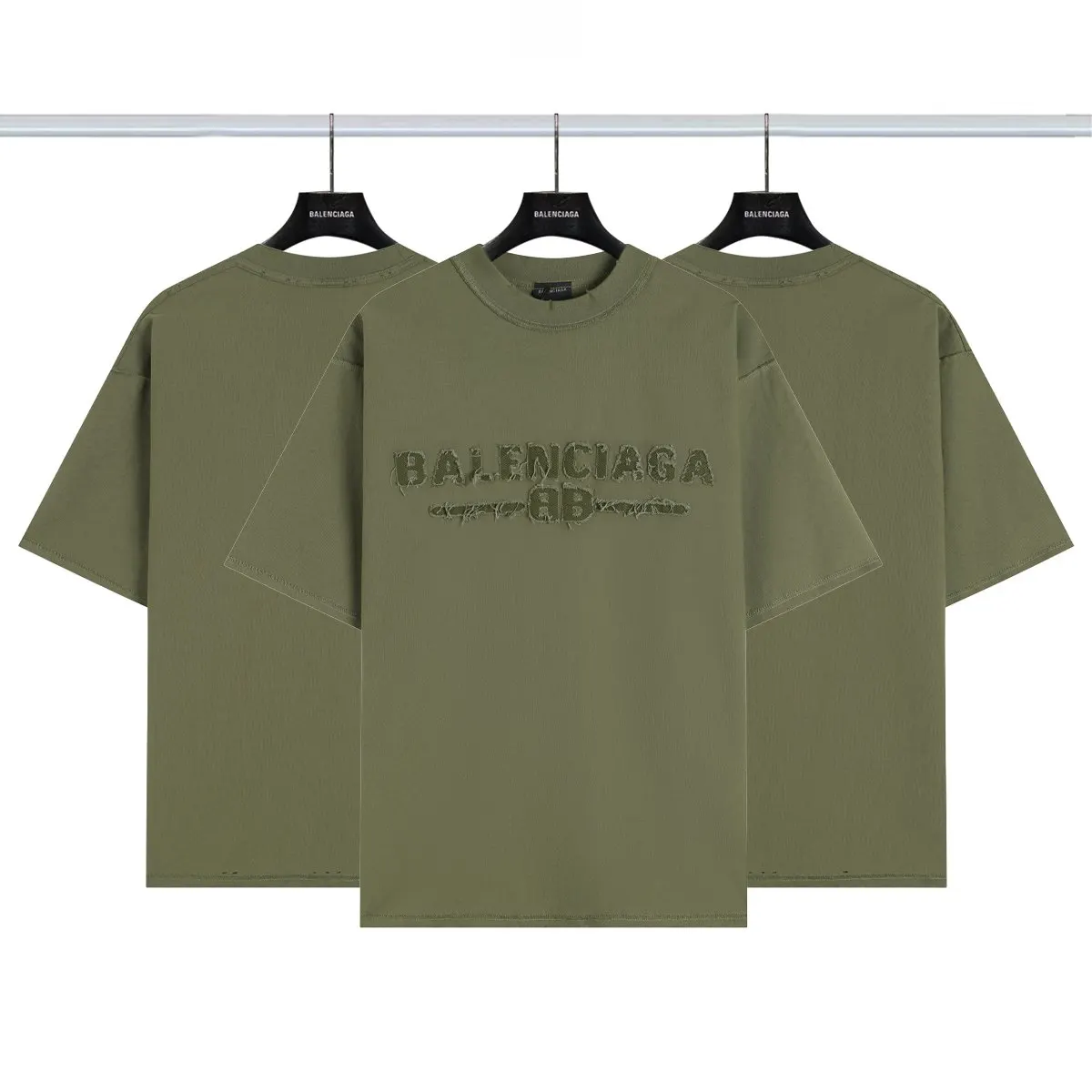Balenciaga Logo Embroidery Short Sleeve T-Shirt Street Casual