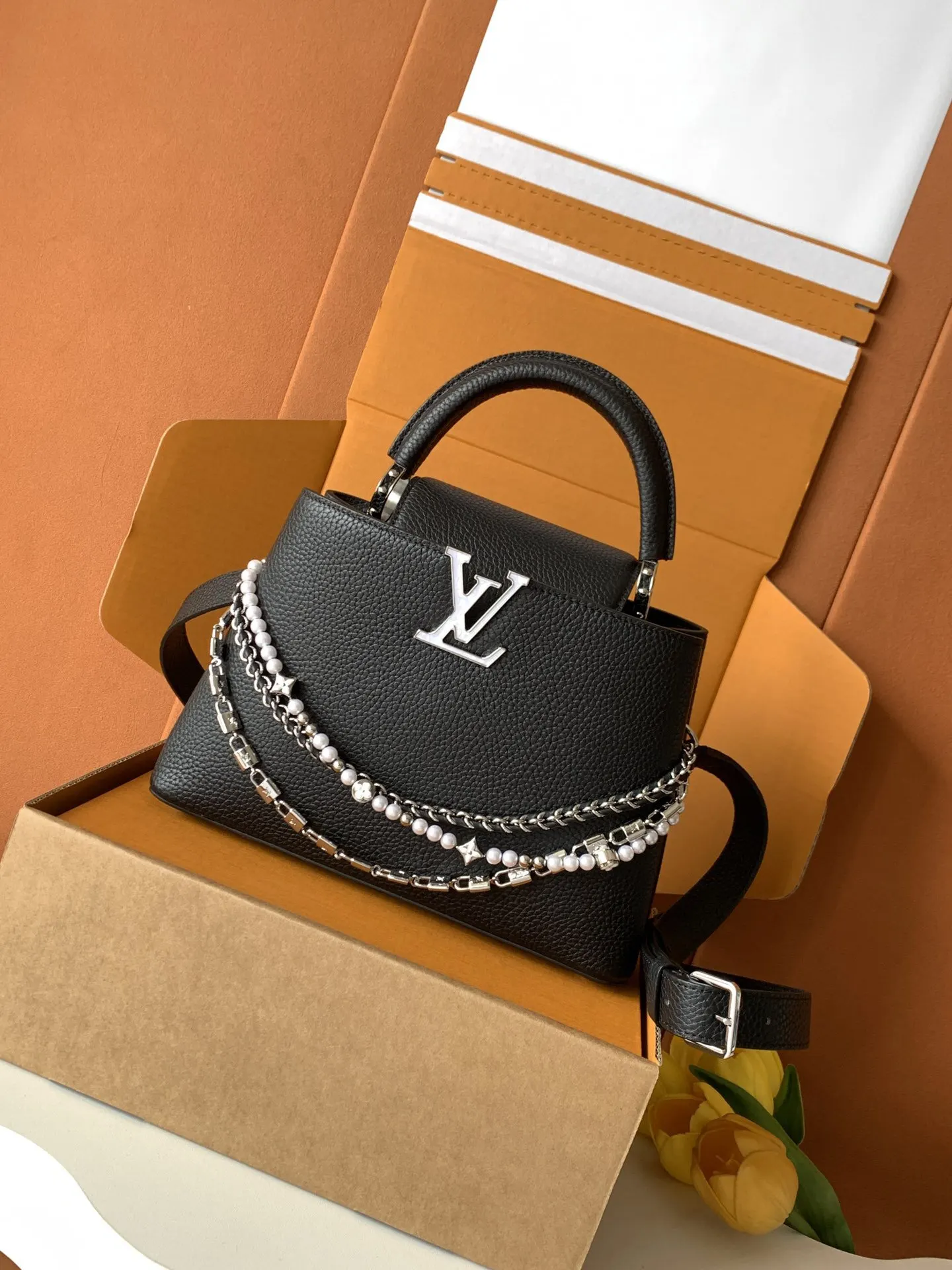 Black Chain Bag Leather