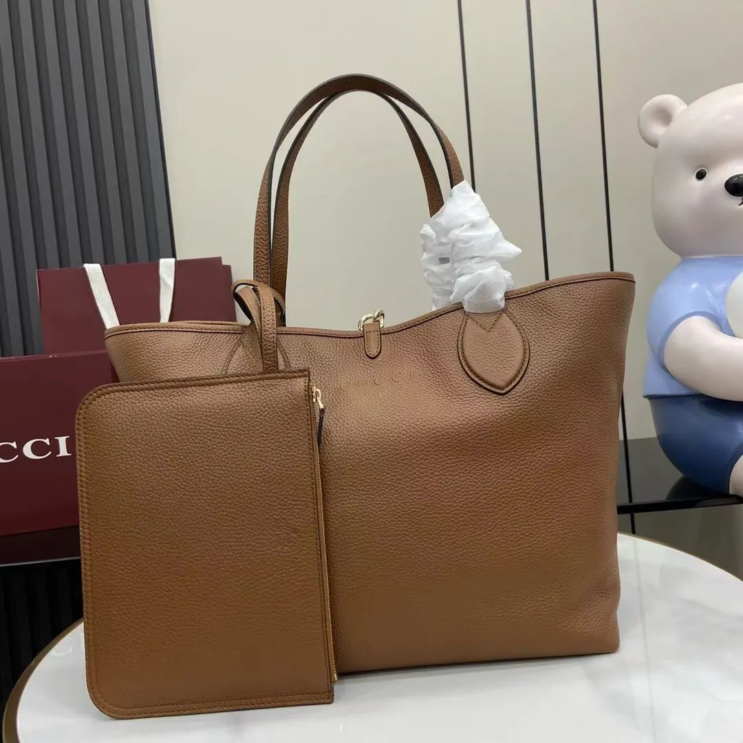 棕色 金色 帆布 托特包 大容量托特款
