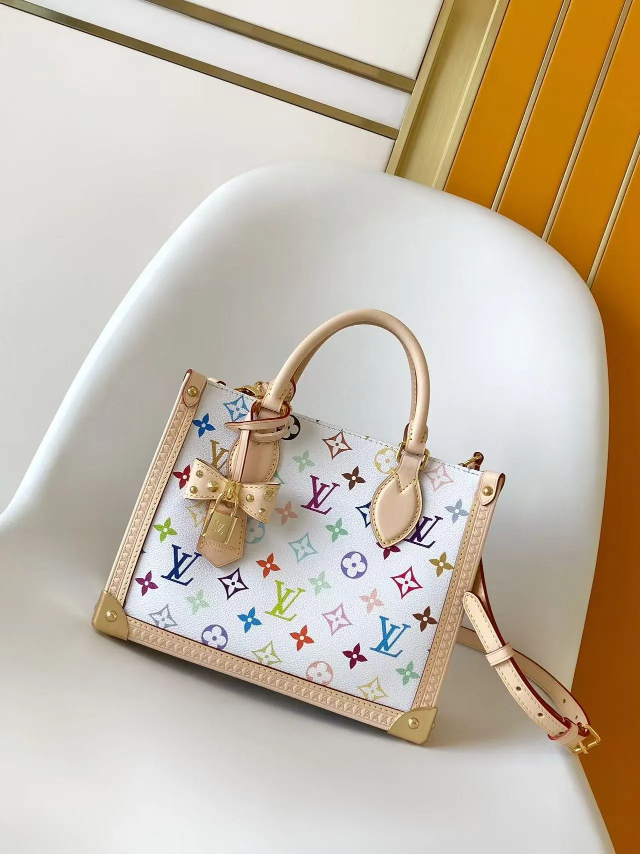 LV 牛皮 手提包 通勤手提款