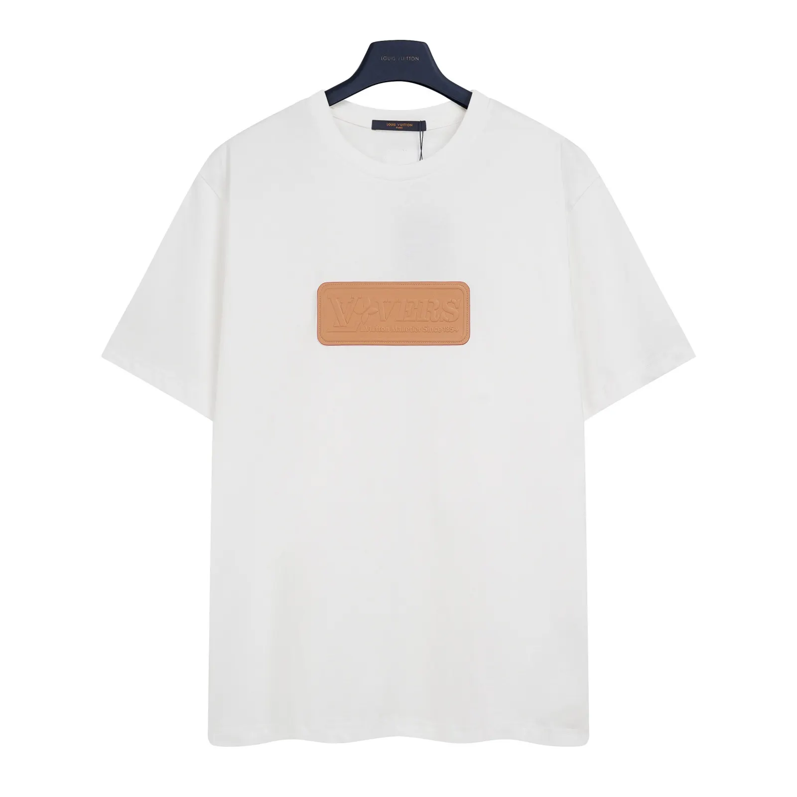 LV White Logo Cotton Short Sleeve T-Shirt Casual Versatile