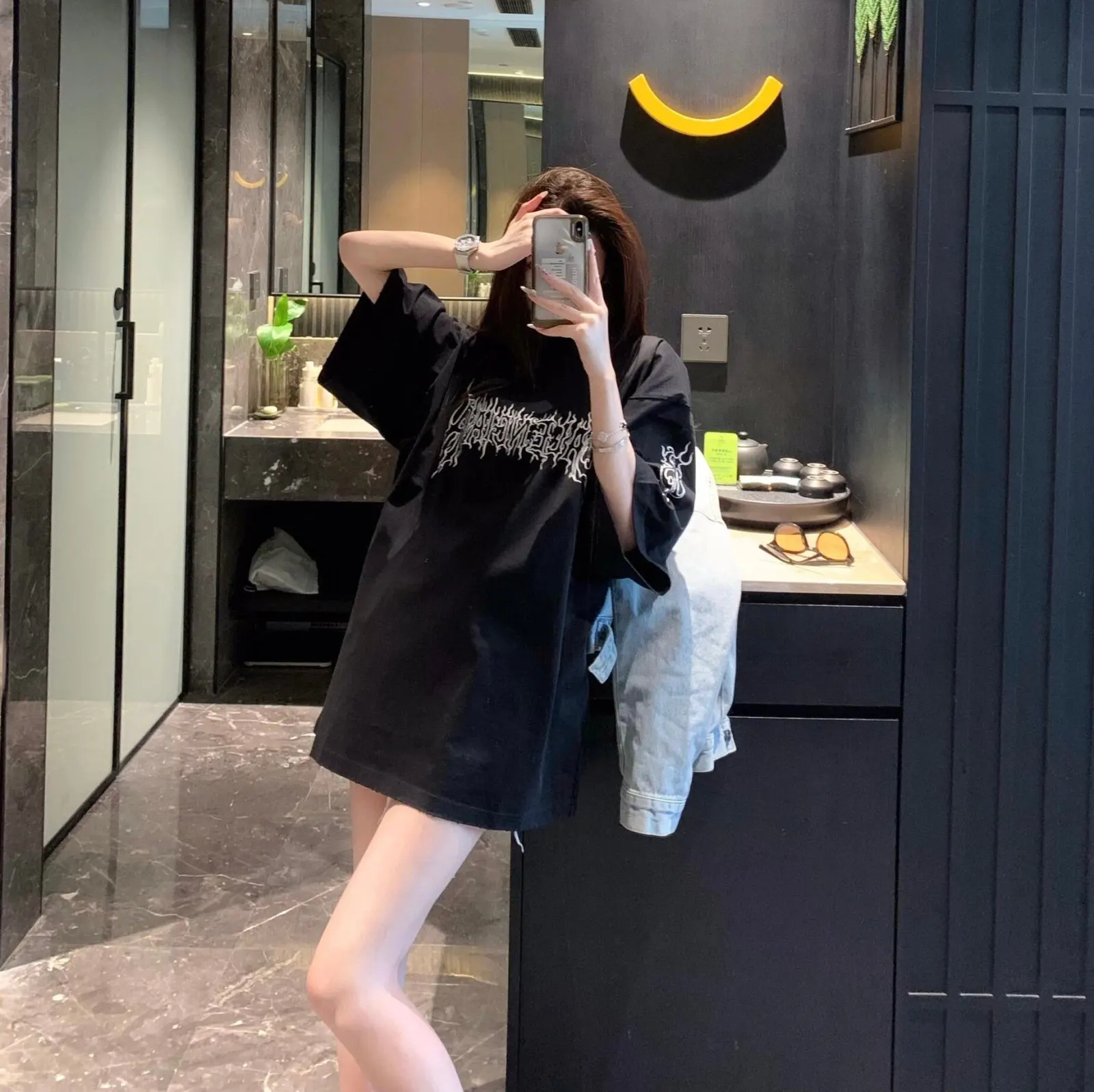 Balenciaga 黑色 純棉 短袖T恤 宽松休閒款