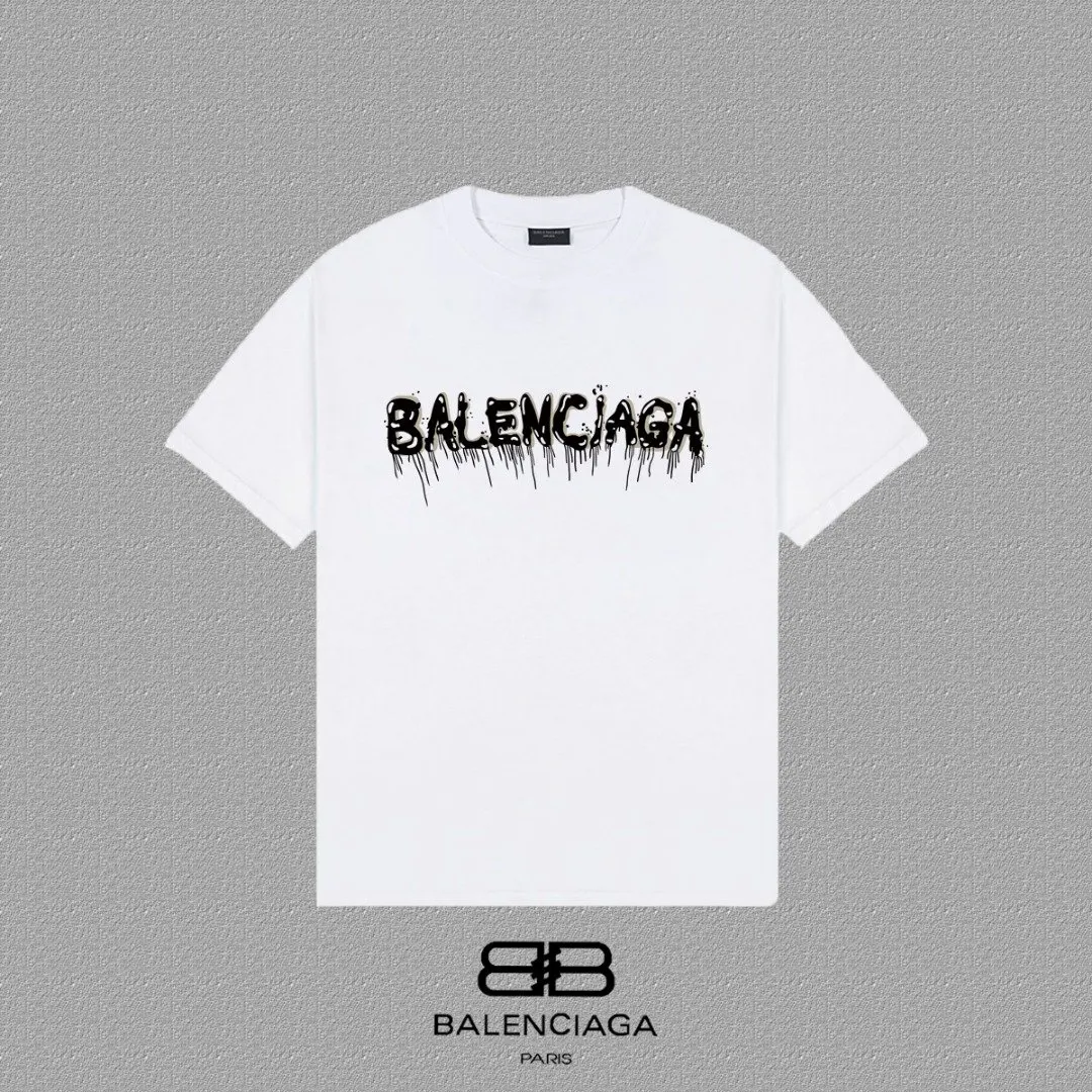 Balenciaga Paris Black Short Sleeve T-Shirt Street Casual