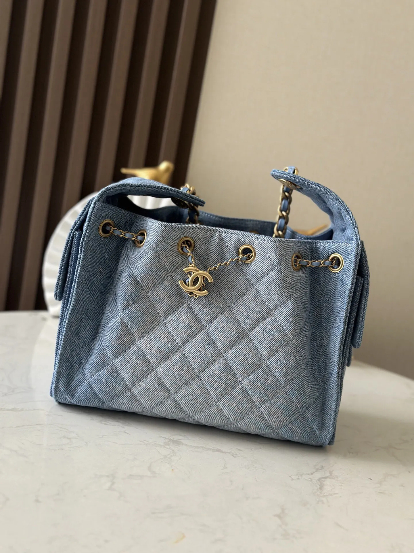 CHANEL Hobo 藍色 牛仔 牛皮 腋下包 復古腋下背款