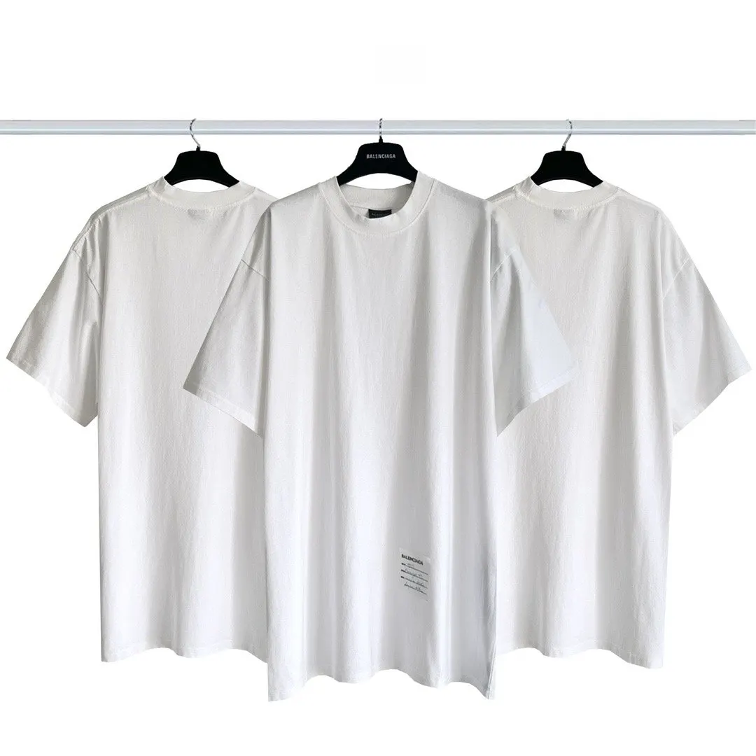 Balenciaga White Logo Short Sleeve T-Shirt Street Casual