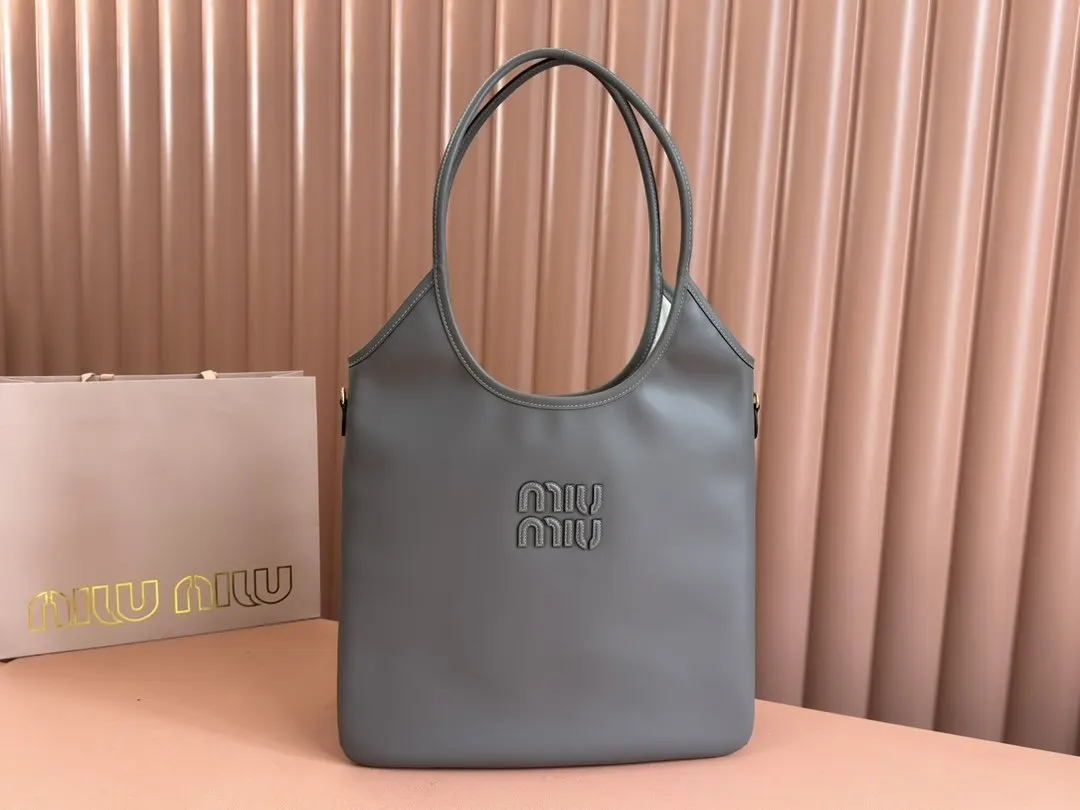 Miu 金色 牛皮 托特包 大容量托特款