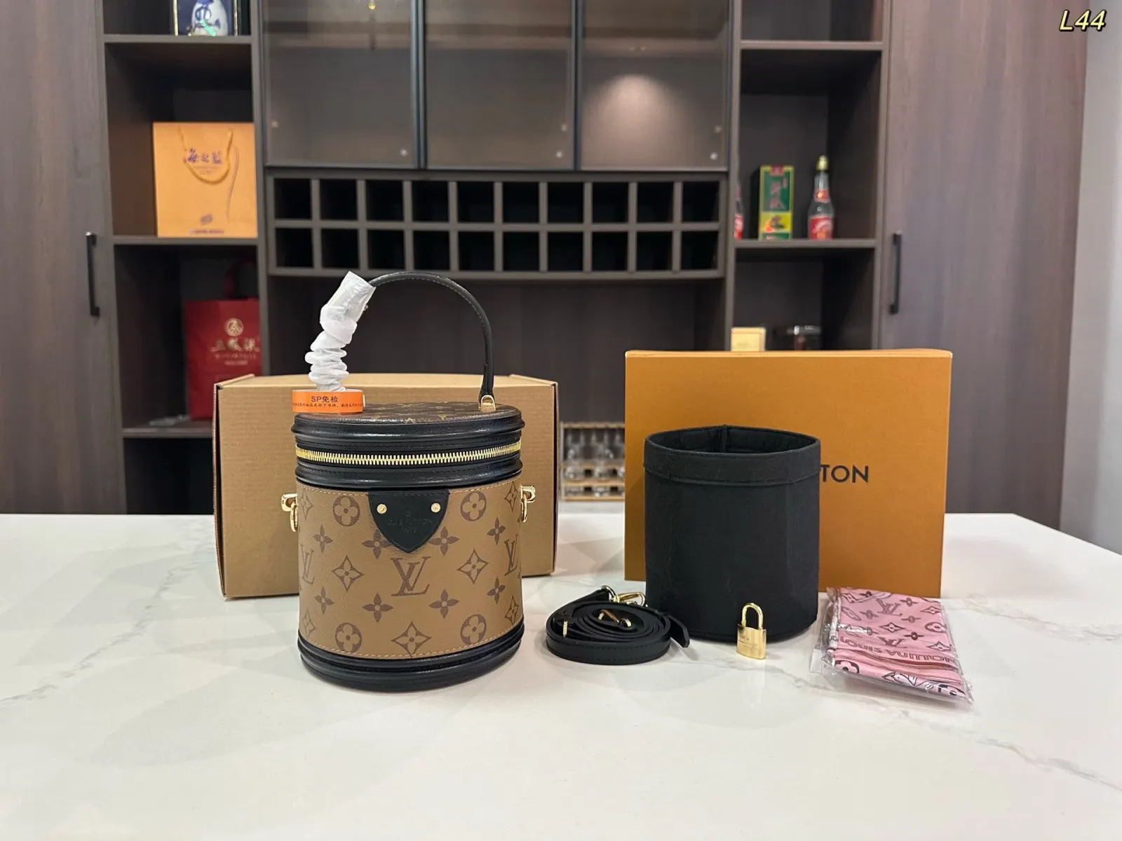 LV 老花 拼色 帆布 手提包 通勤手提款