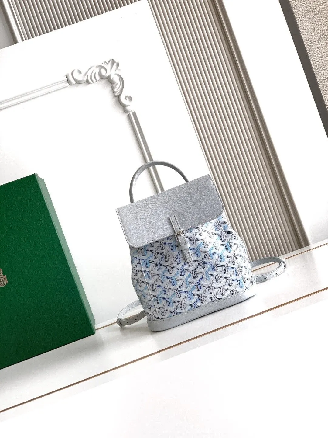 Goyard 帆布 极地蓝 双肩包 实用双肩款