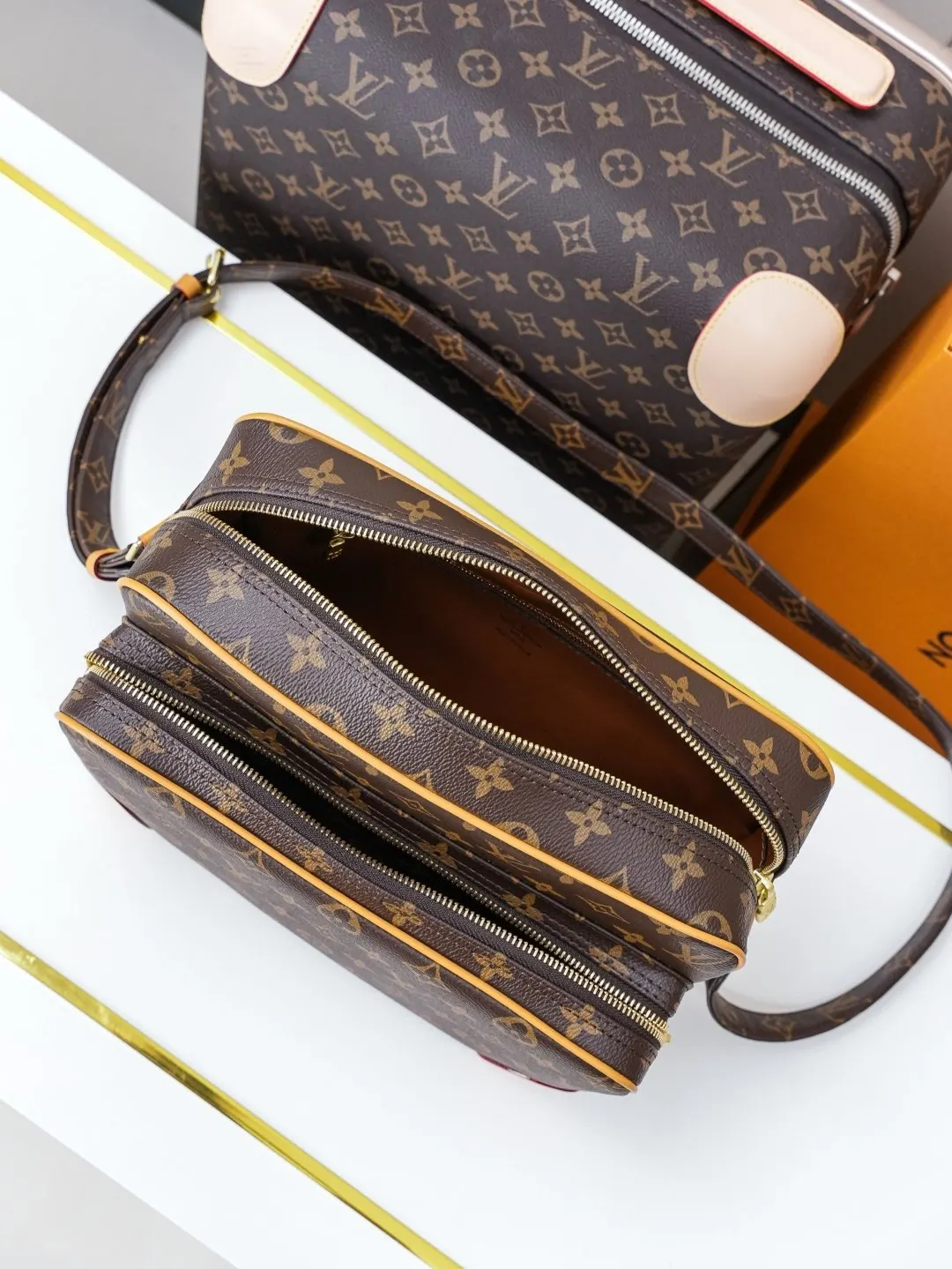 Monogram Crossbody Bag Lightweight Canvas