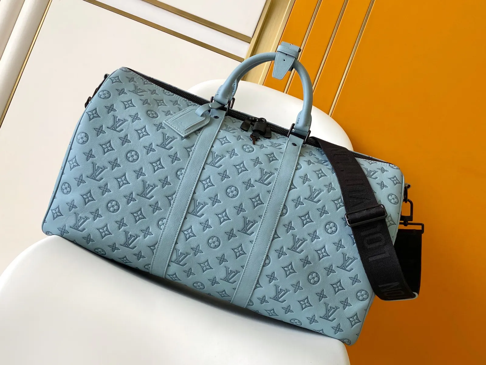 Keepall 黑色 藍色 小牛皮 旅行袋 大容量旅行款