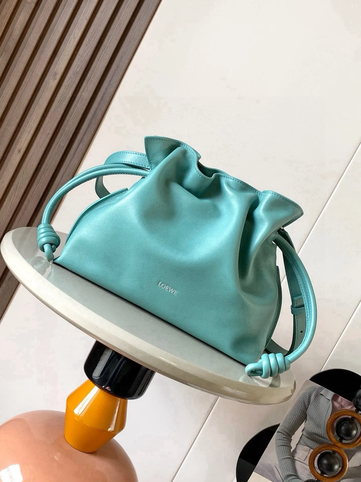 Loewe 藍色 小牛皮 托特包 大容量托特款