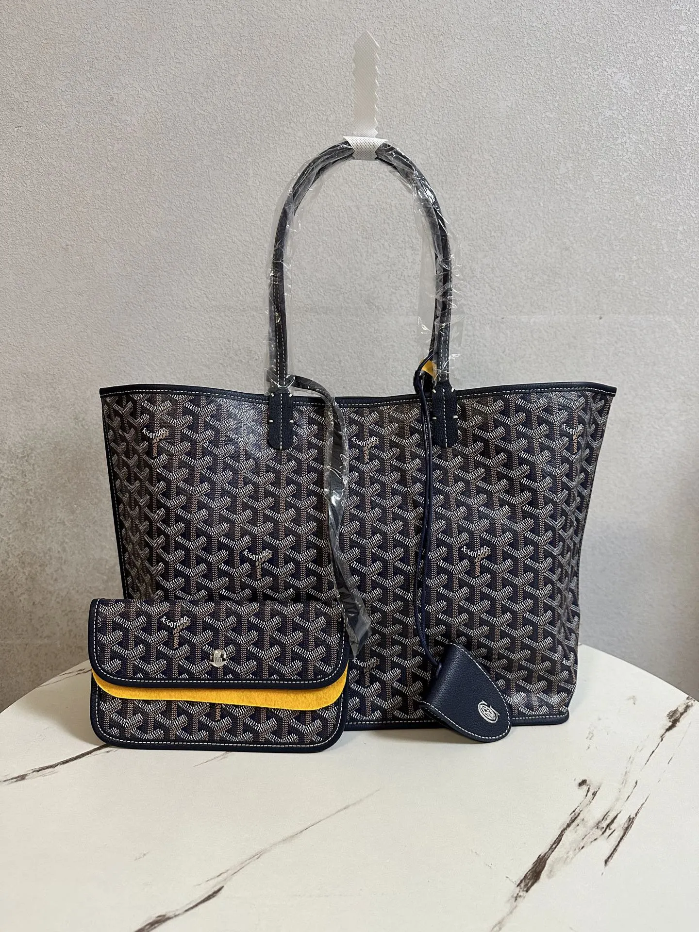 Goyard 藍色 深藍 小牛皮 托特包 大容量托特款