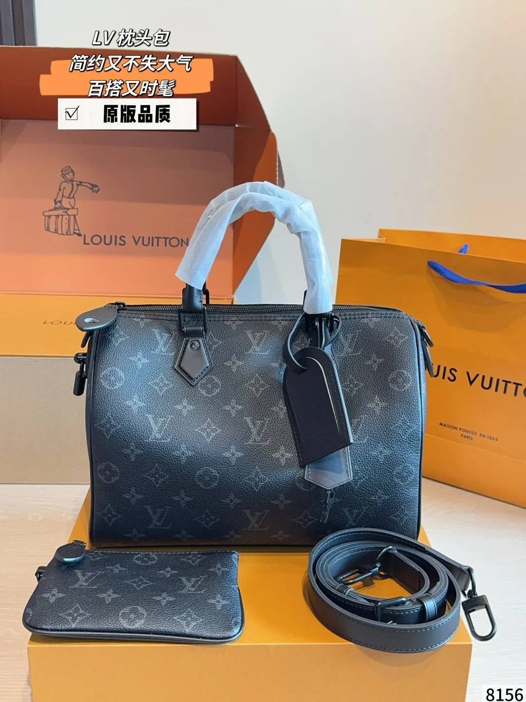 LV Keepall 黑色 老花 帆布 旅行袋 大容量旅行款
