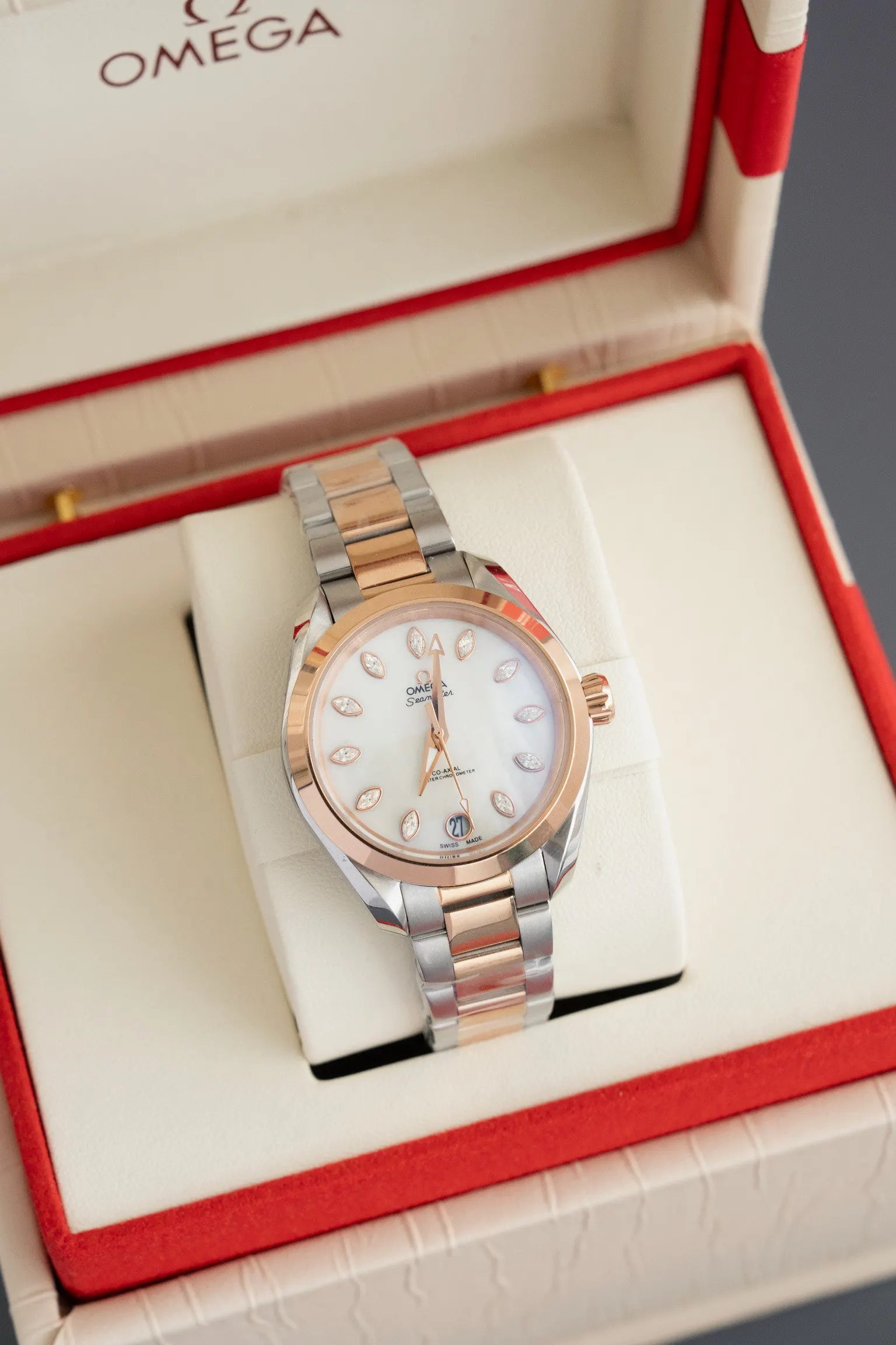 Omega 玫瑰金 欧米茄海马系列 Seamaster Aqua Te 手錶 經典腕表款
