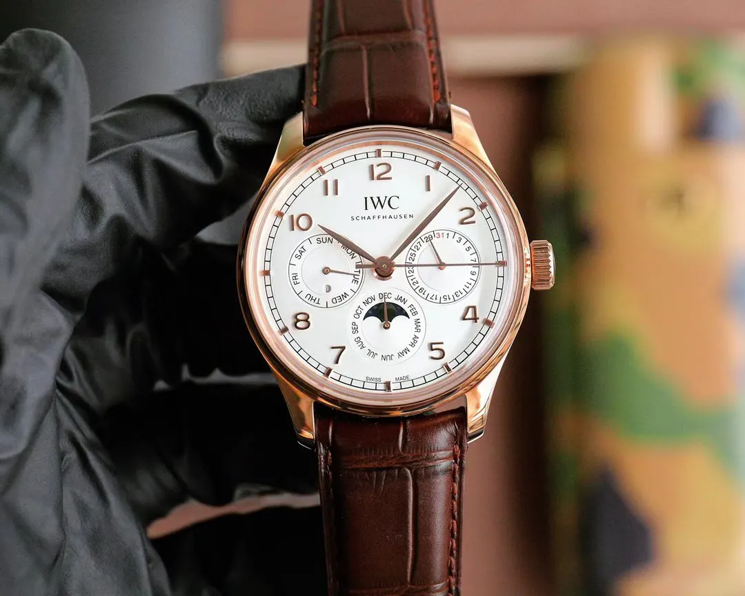 小牛皮 表带扣 意大利小牛皮搭 IWC 级别折叠扣和针扣 手錶 經典腕表款