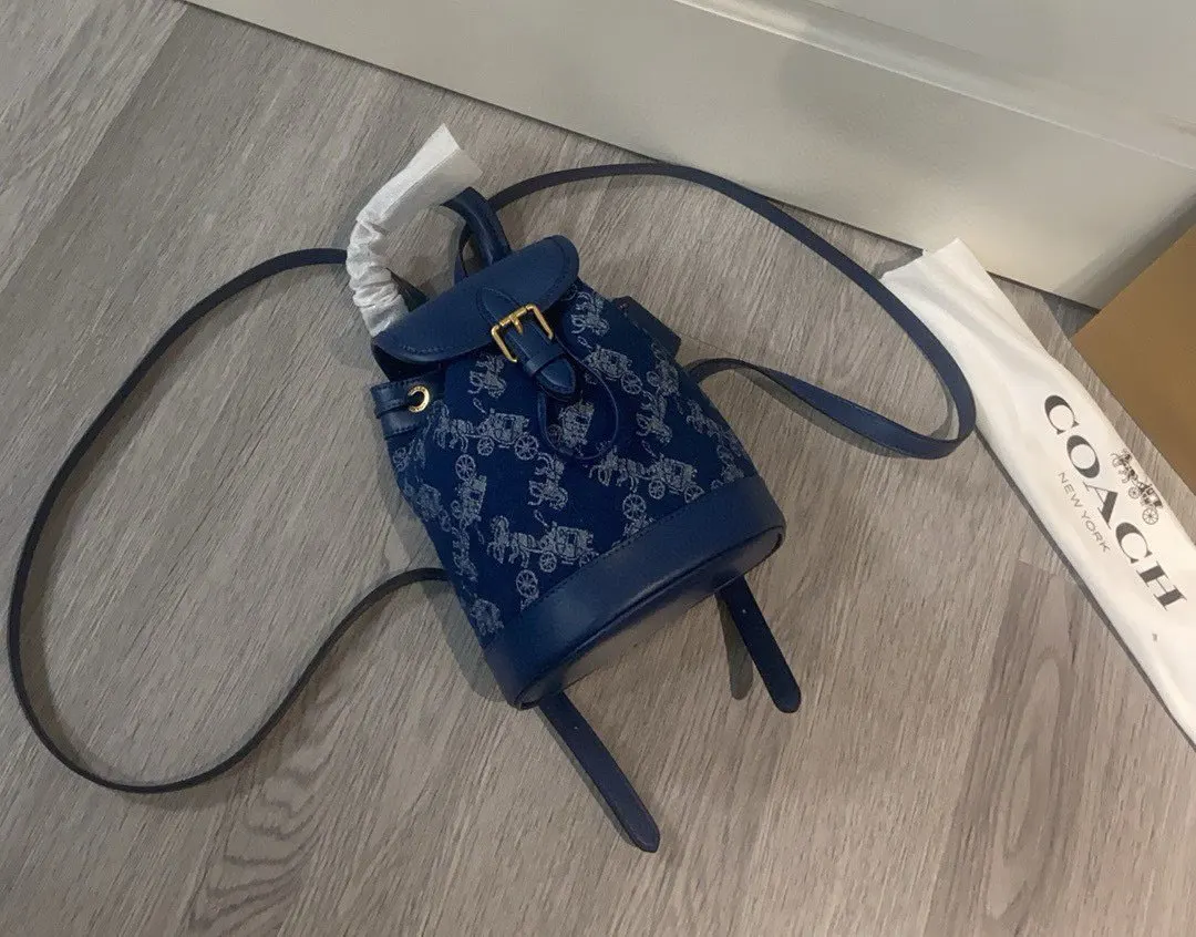 Coach 咖色 皮革 雙肩包 实用雙肩款